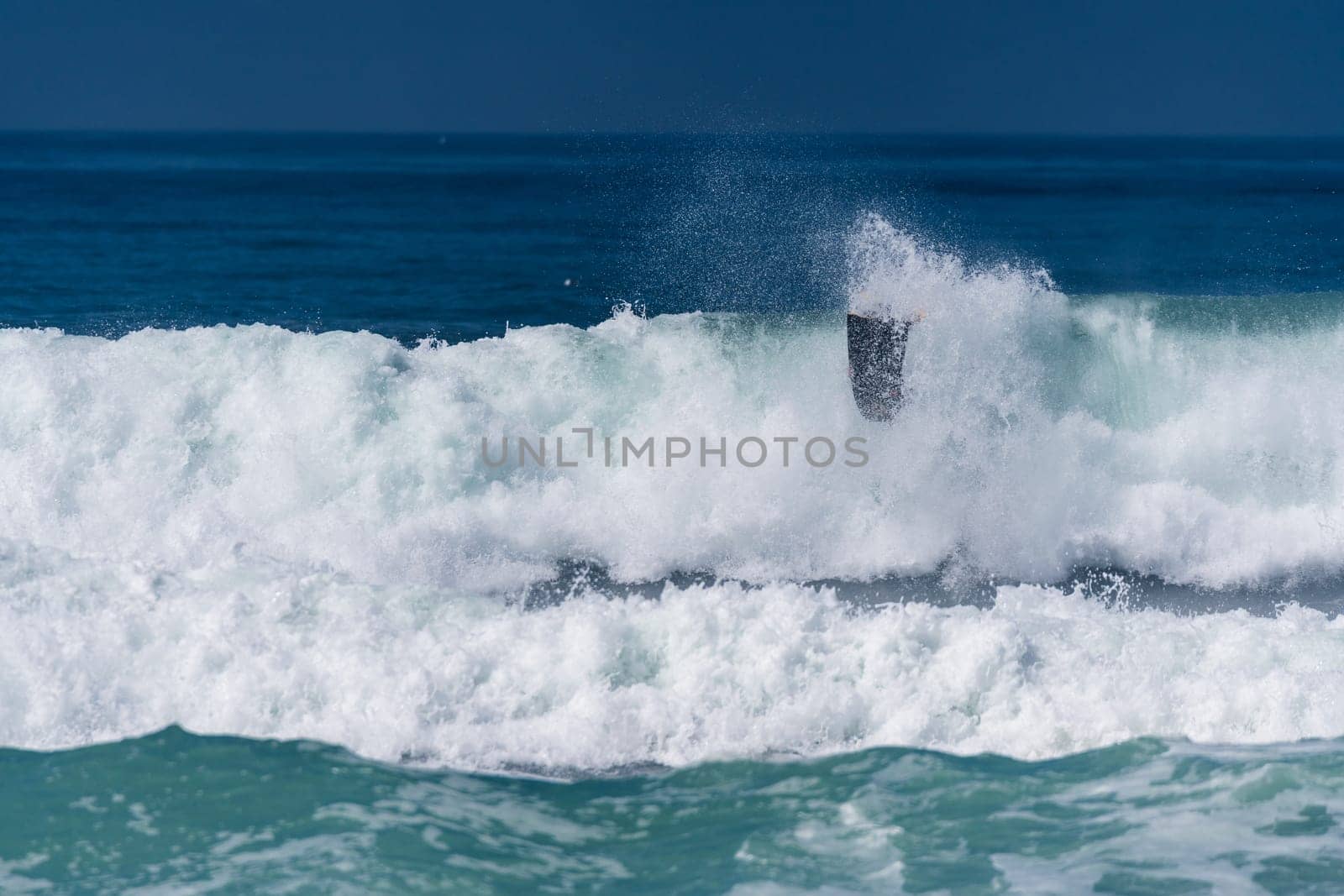 VIANA DO CASTELO, PORTUGAL - SEPTEMBER 22, 2016: Goncalo Pinheiro (POR) during  the Viana World Bodyboard Championship 2016.