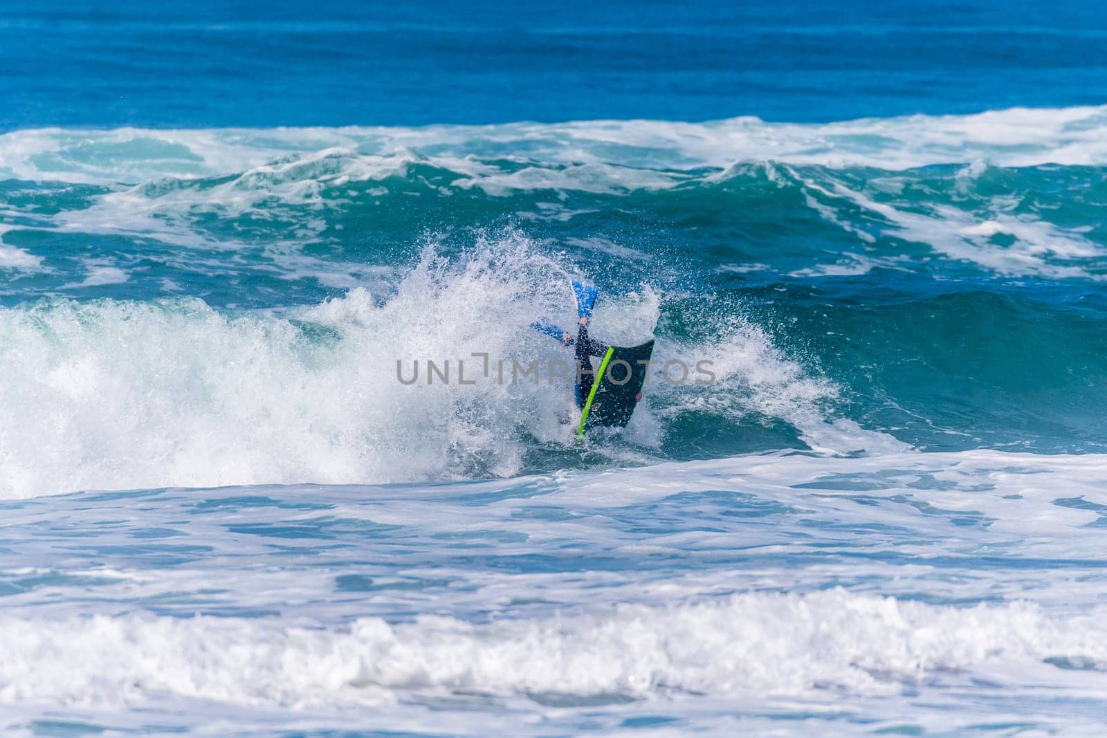 VIANA DO CASTELO, PORTUGAL - SEPTEMBER 22, 2016: Iain Campbell (RSA) during  the Viana World Bodyboard Championship 2016.