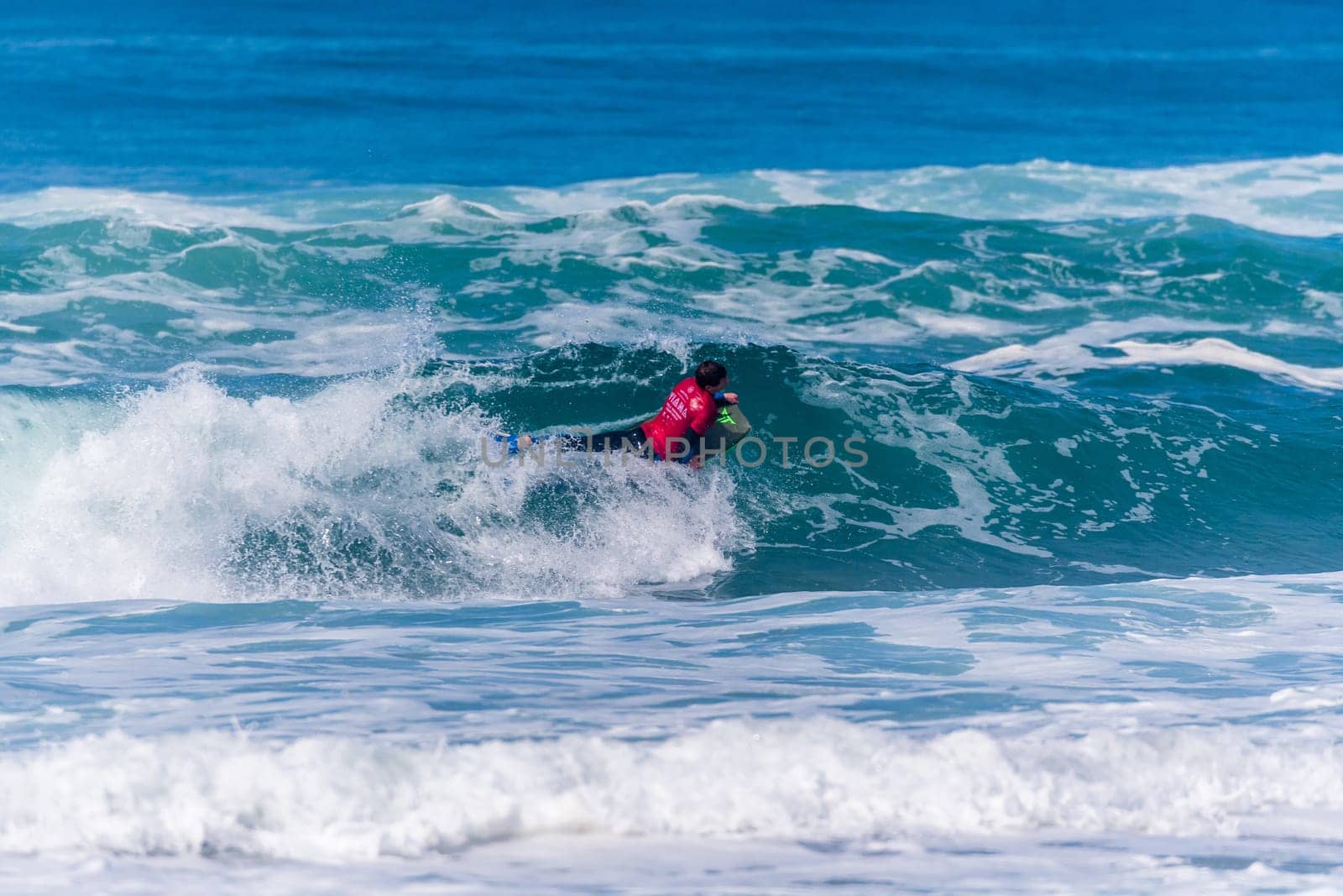 VIANA DO CASTELO, PORTUGAL - SEPTEMBER 22, 2016: Iain Campbell (RSA) during  the Viana World Bodyboard Championship 2016.