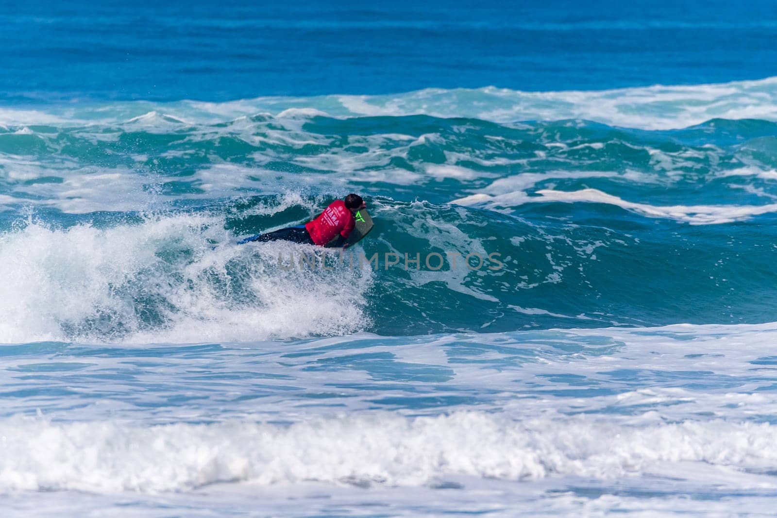 VIANA DO CASTELO, PORTUGAL - SEPTEMBER 22, 2016: Iain Campbell (RSA) during  the Viana World Bodyboard Championship 2016.