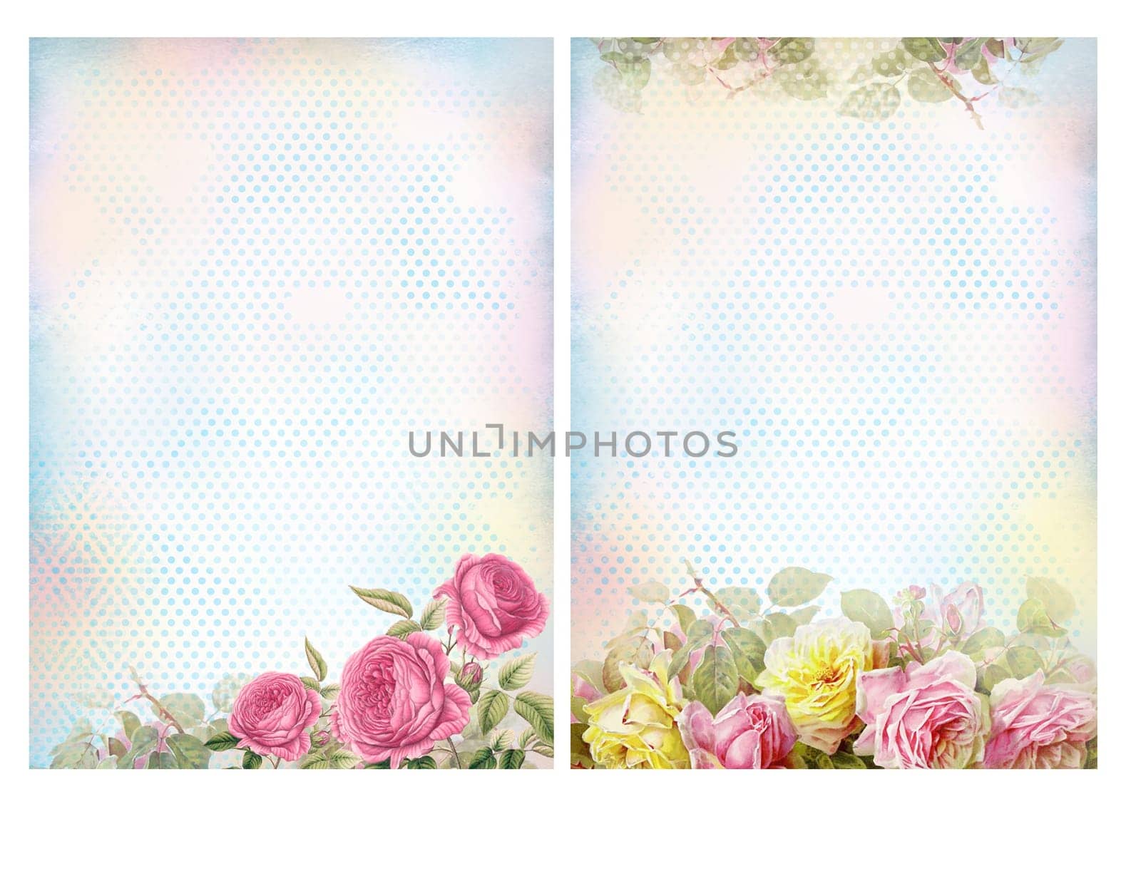 Shabby chic backgrounds with roses. Floral pastel vintage background.