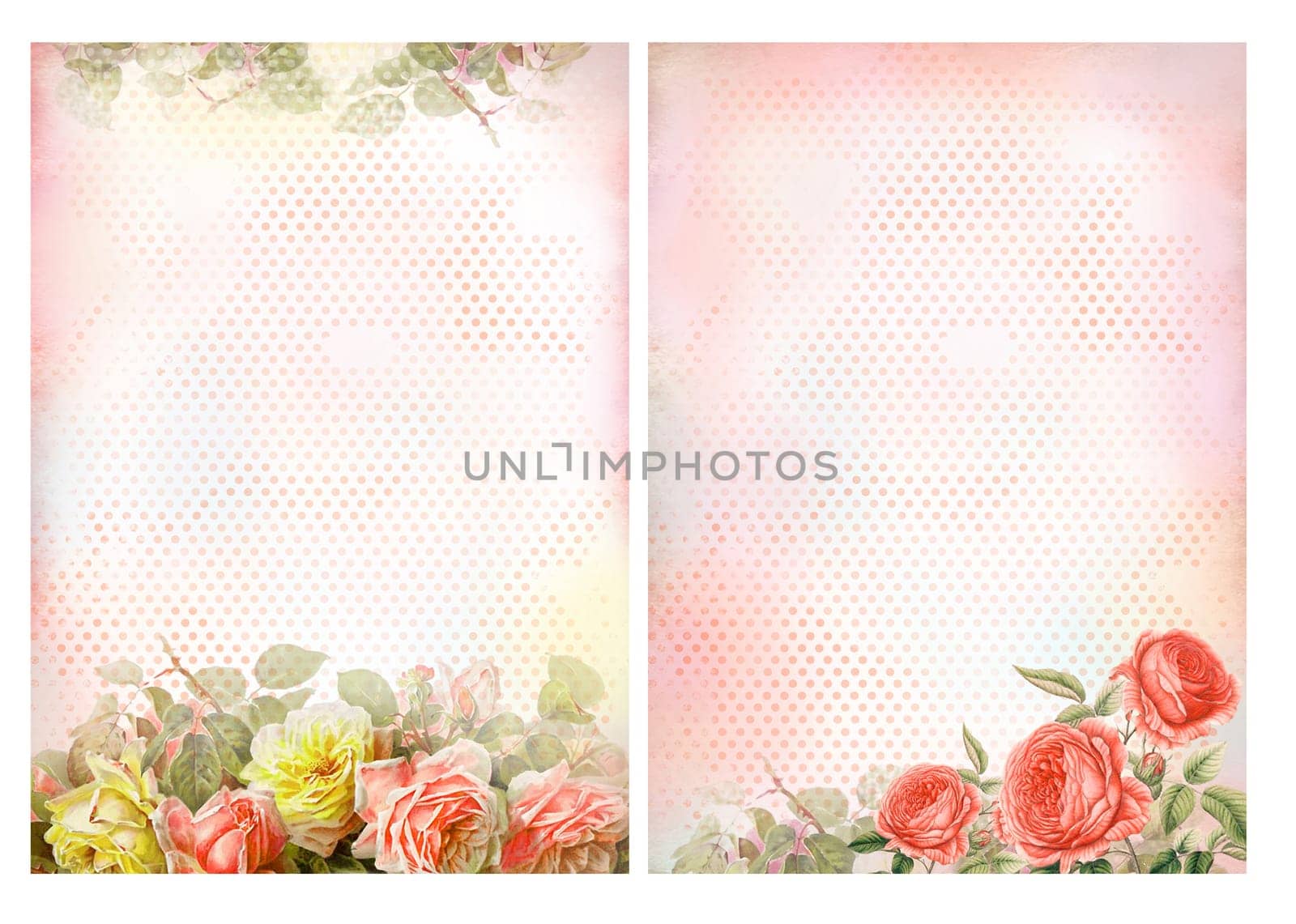 Shabby chic backgrounds with roses - Floral pastel vintage background