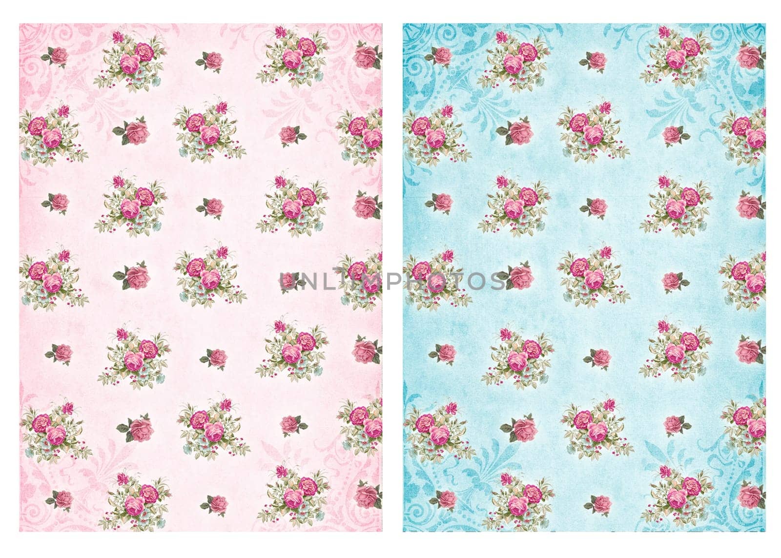 Shabby chic backgrounds with roses - Floral pastel vintage background