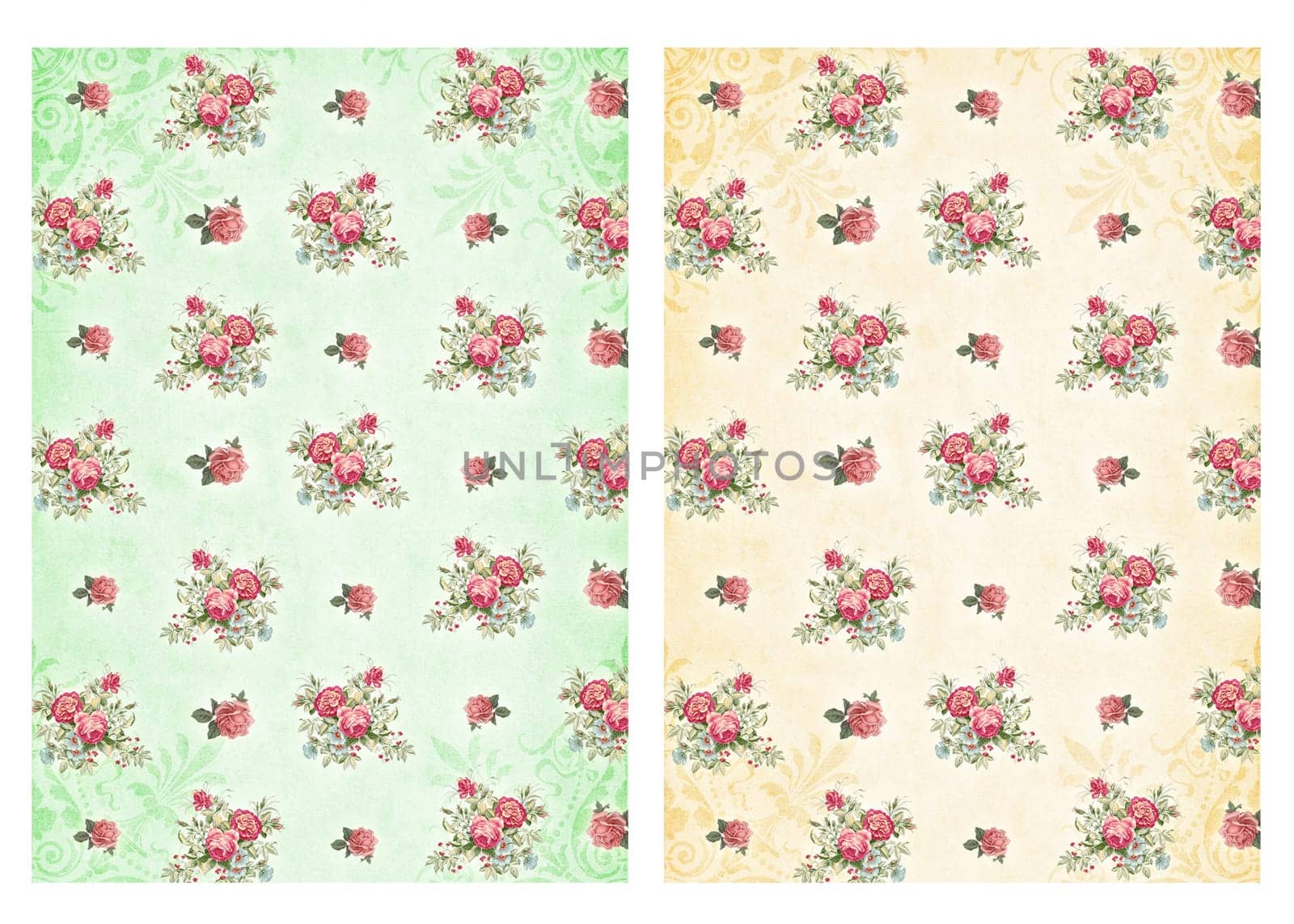 Shabby chic backgrounds with roses - Floral pastel vintage background