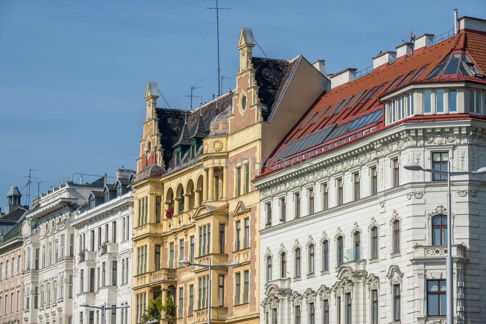 Viennese architecture on the Wienzeile,houses in Art Nouveau by Otto Wagner