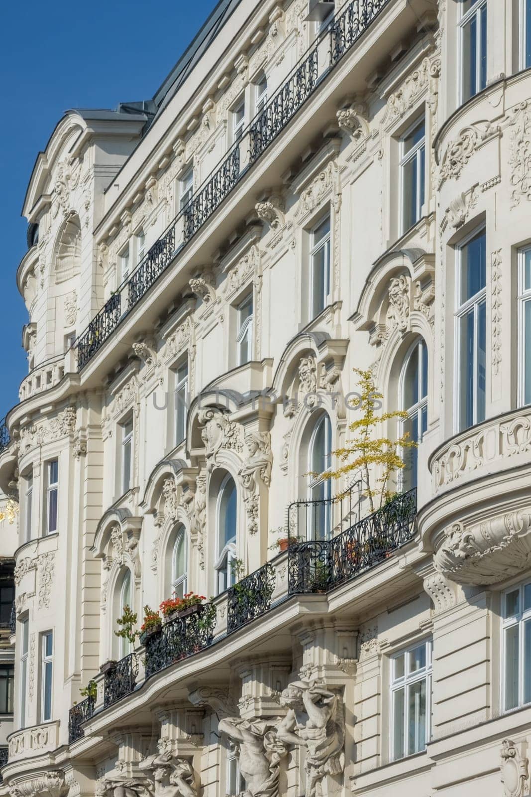 Viennese architecture on the Wienzeile,houses in Art Nouveau by Otto Wagner