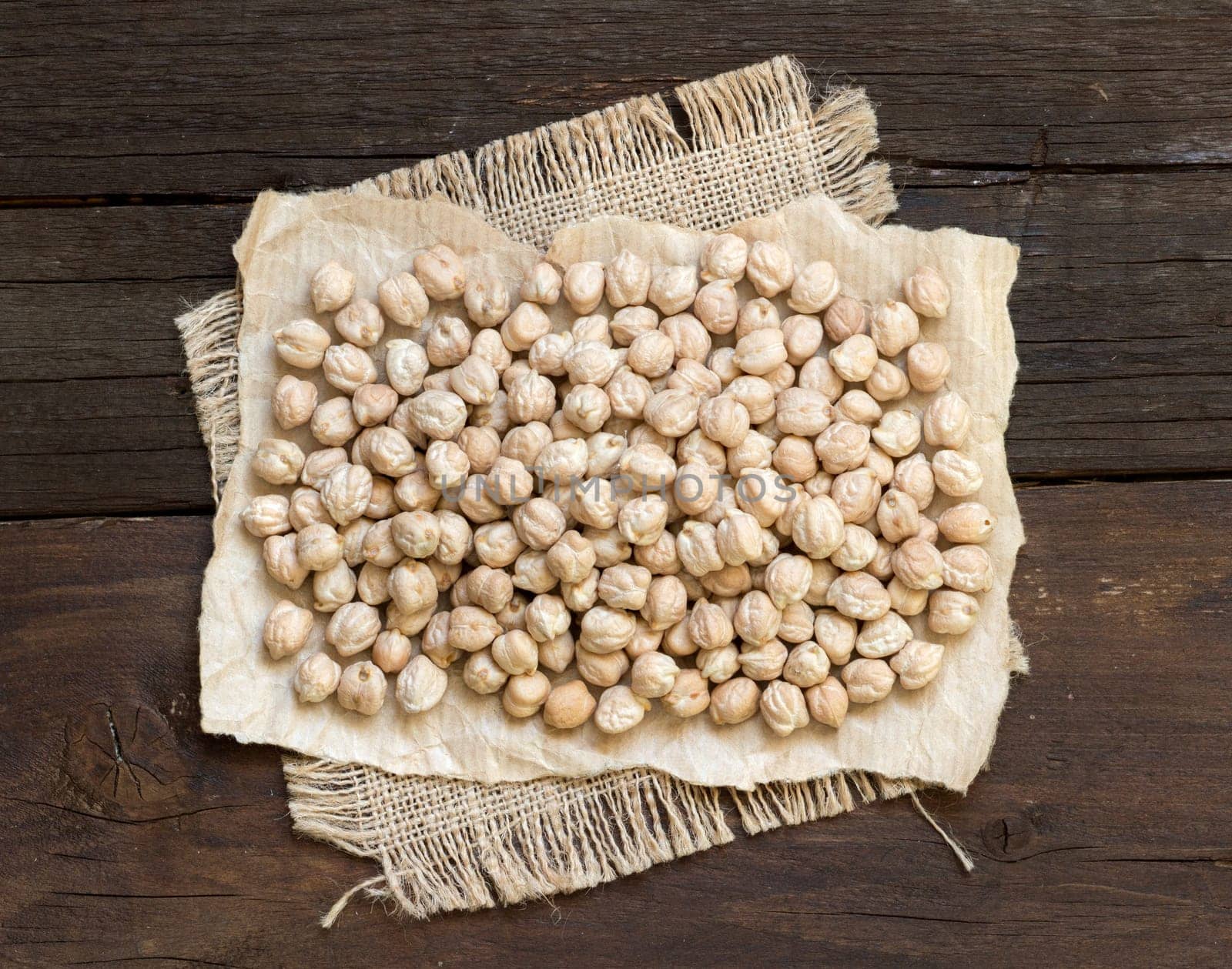 Pile of Chickpea on a wooden table