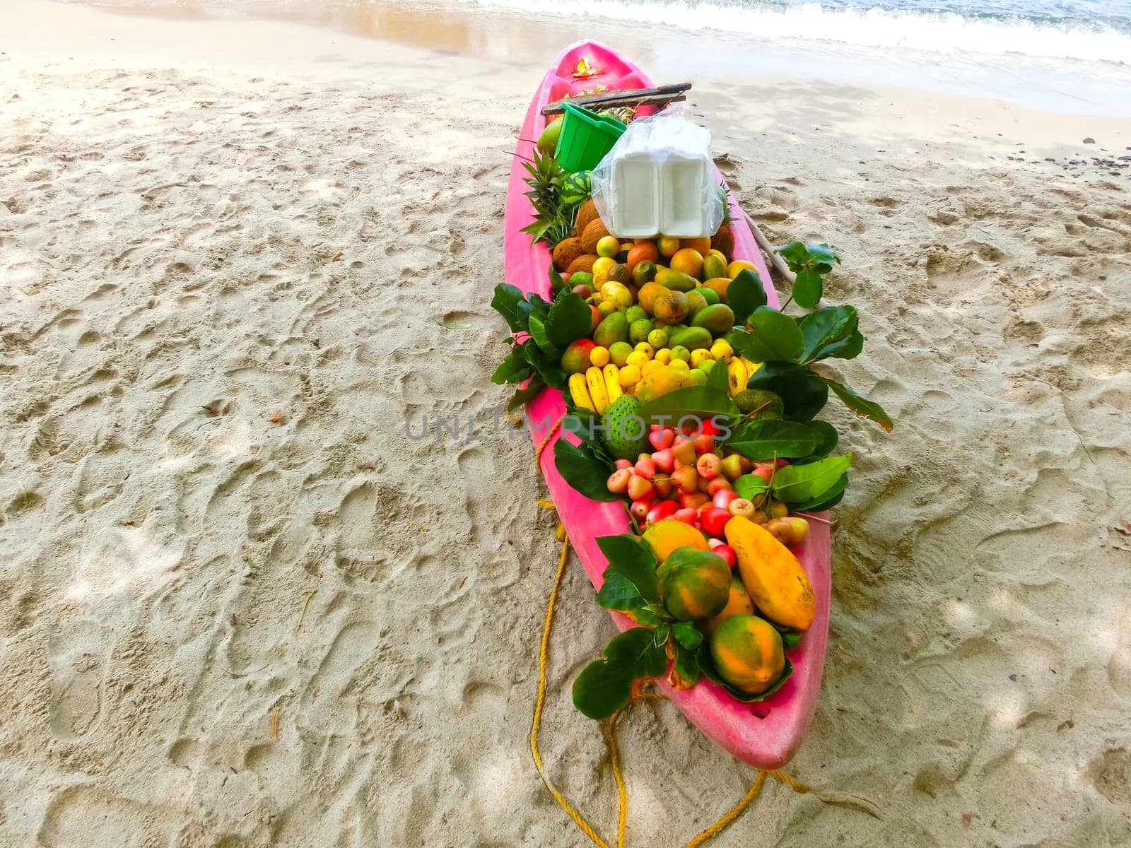 Exotic fruits on the boat