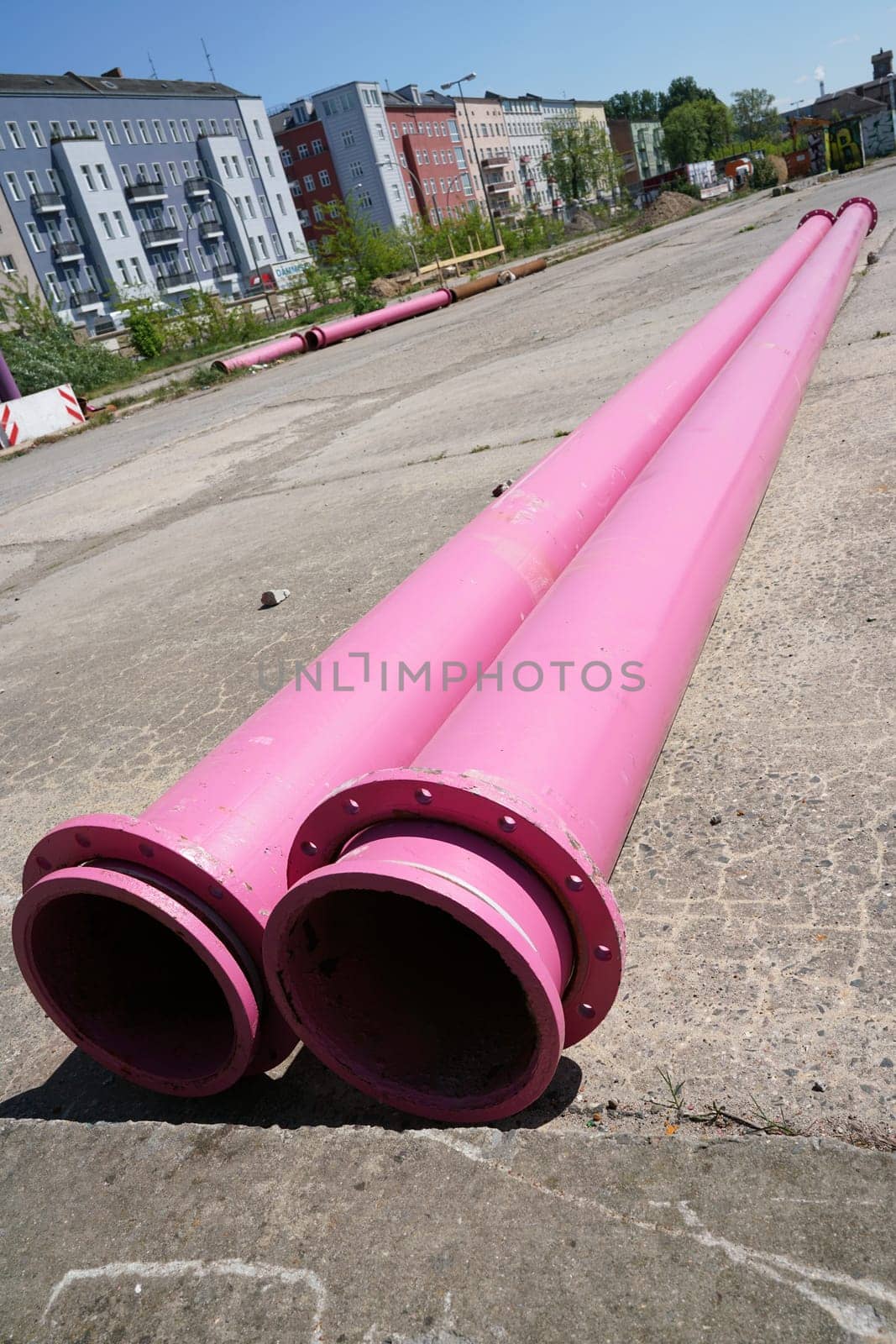 Pipes on an open space in Berlin