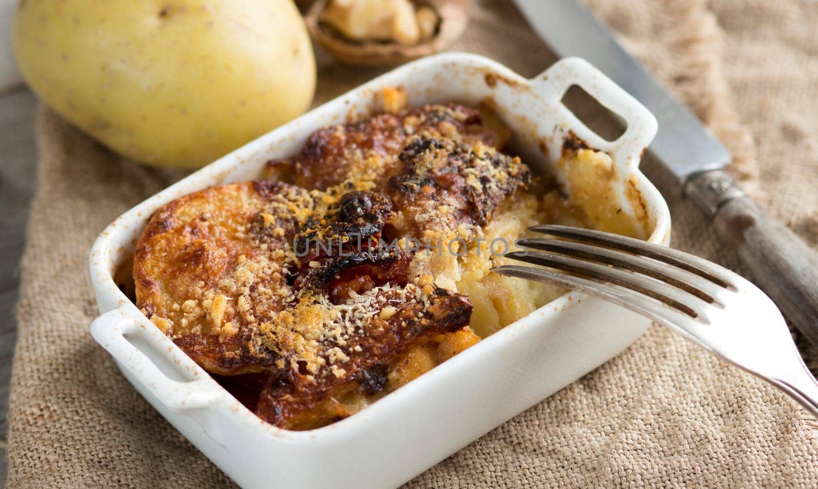 Codfish with potatoes cooked in the oven