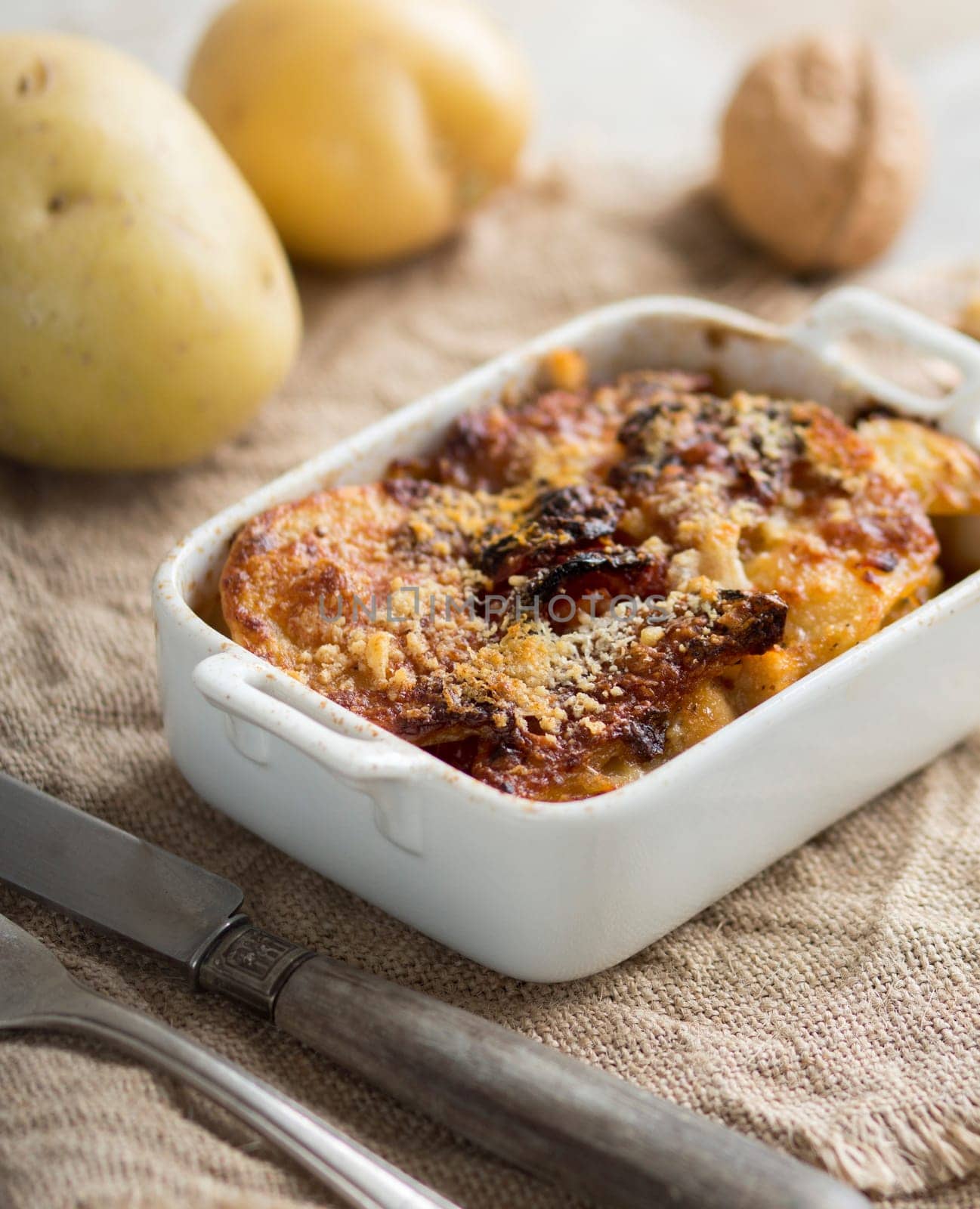 Codfish with potatoes cooked in the oven