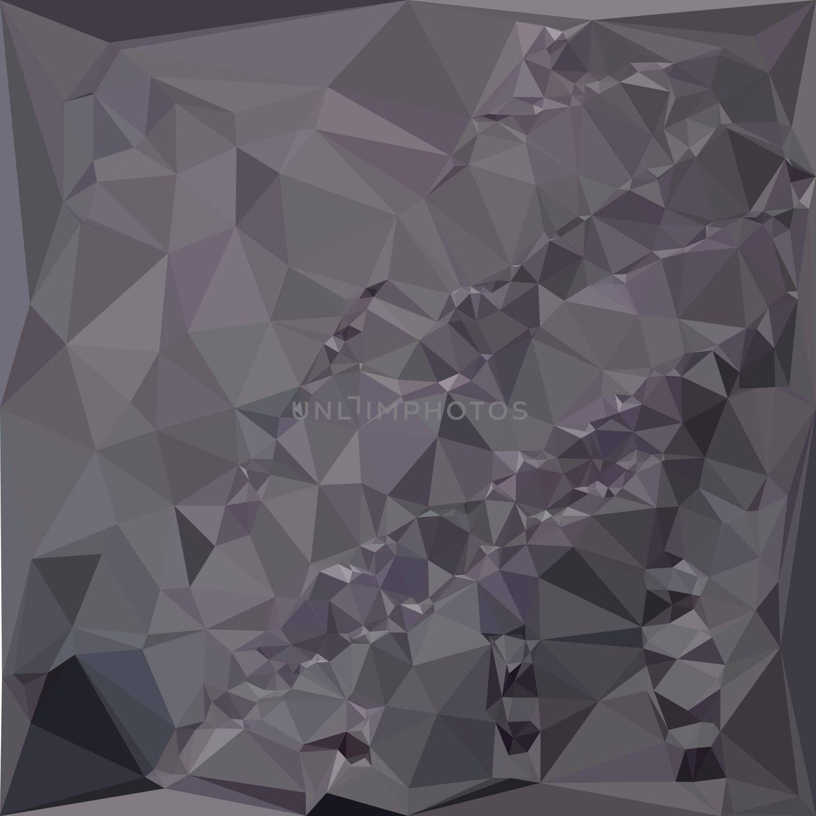 Low polygon style illustration of a dark liver lavender abstract geometric background.