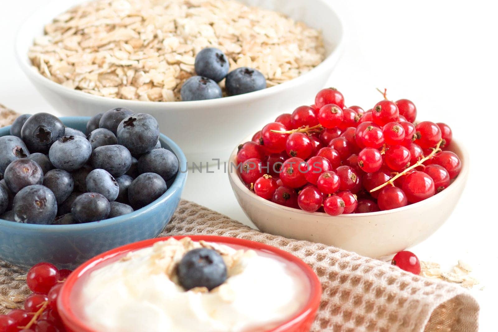 Healthy breackfast - Fresh berries and naturall yogurt or sour cream