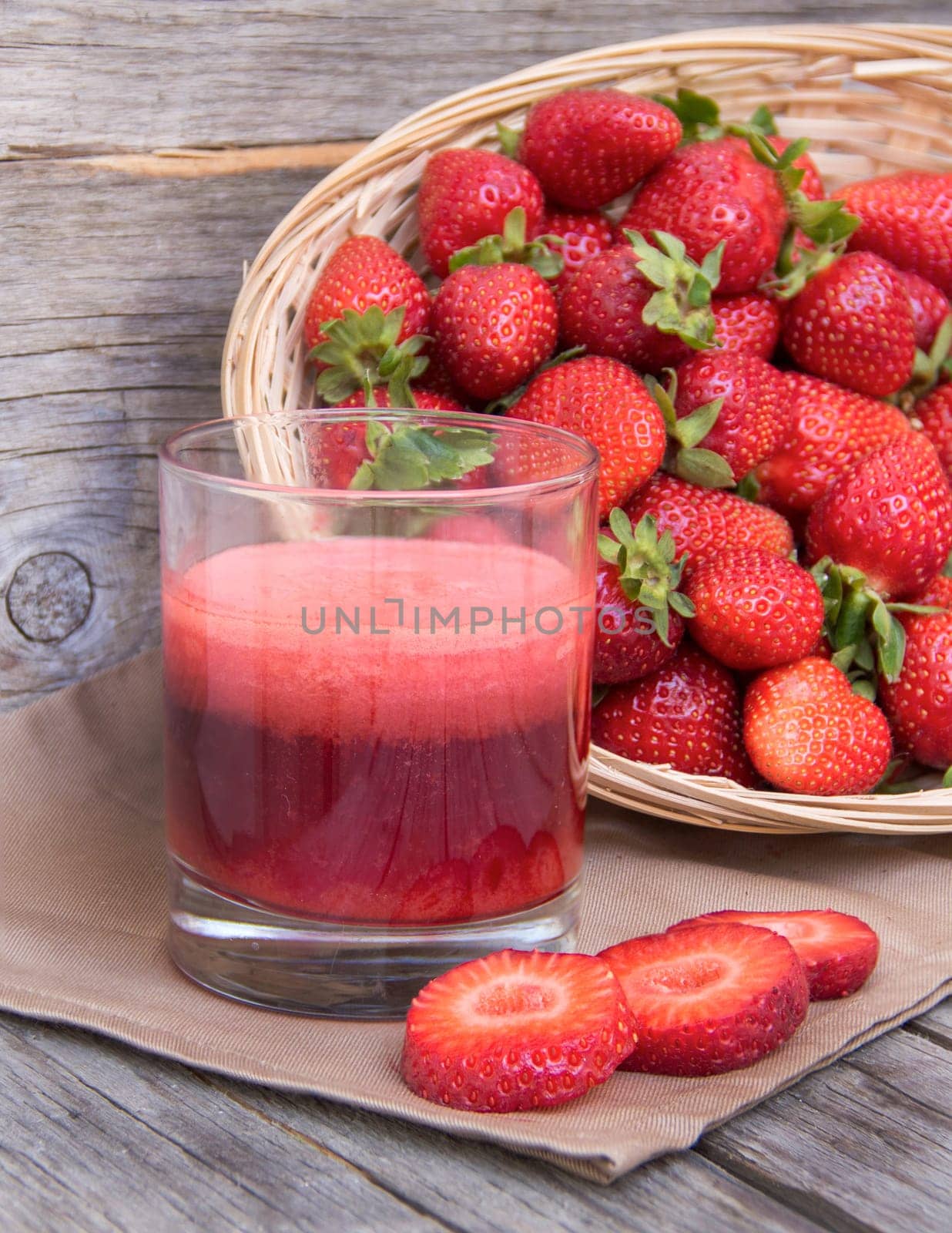 Fresh strawberry smoothie juice