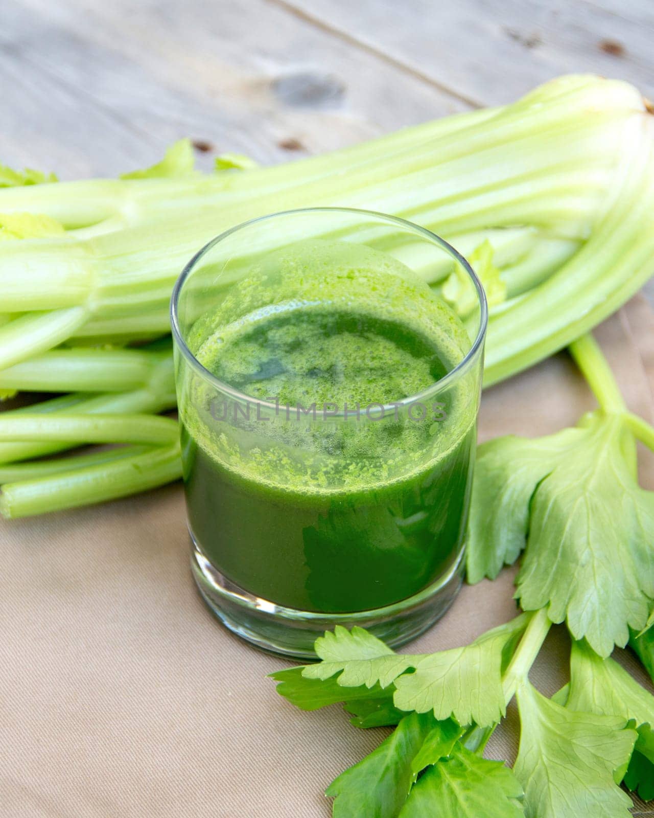 Fresh celery smoothie juice