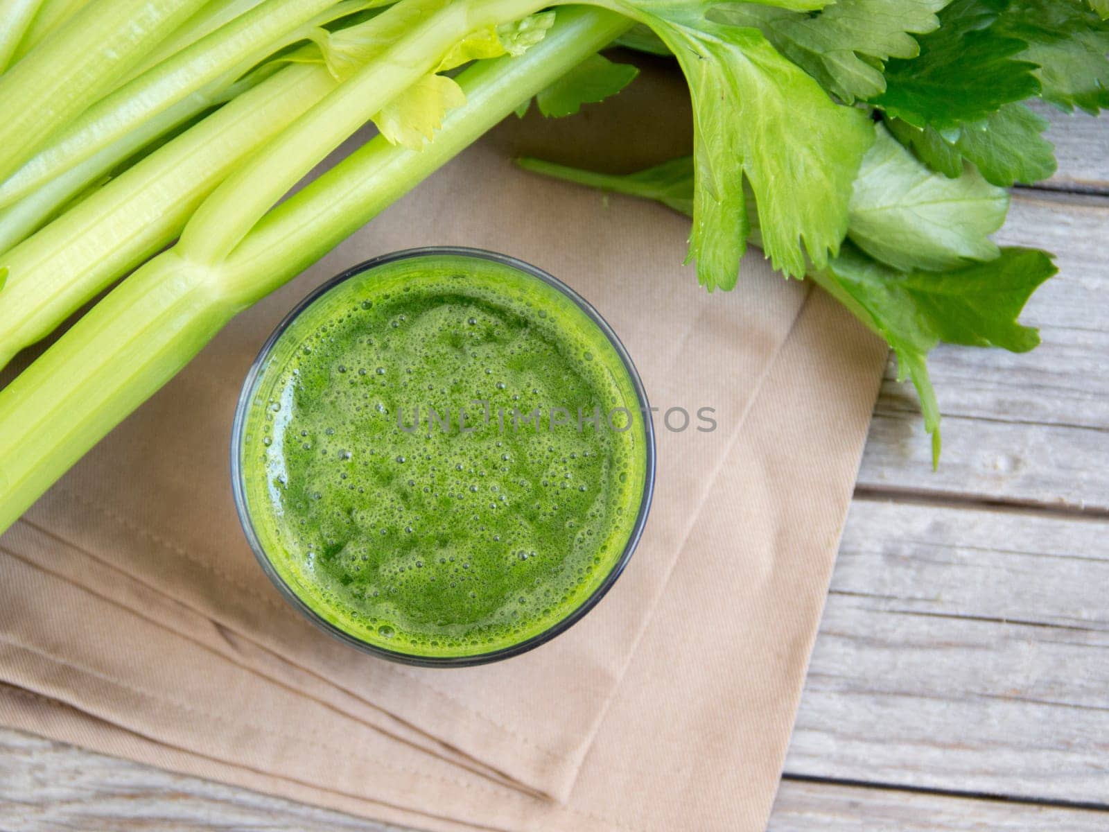 Fresh celery smoothy juice