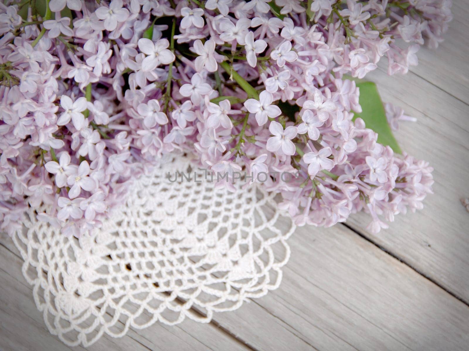 Lilac on weathered wood