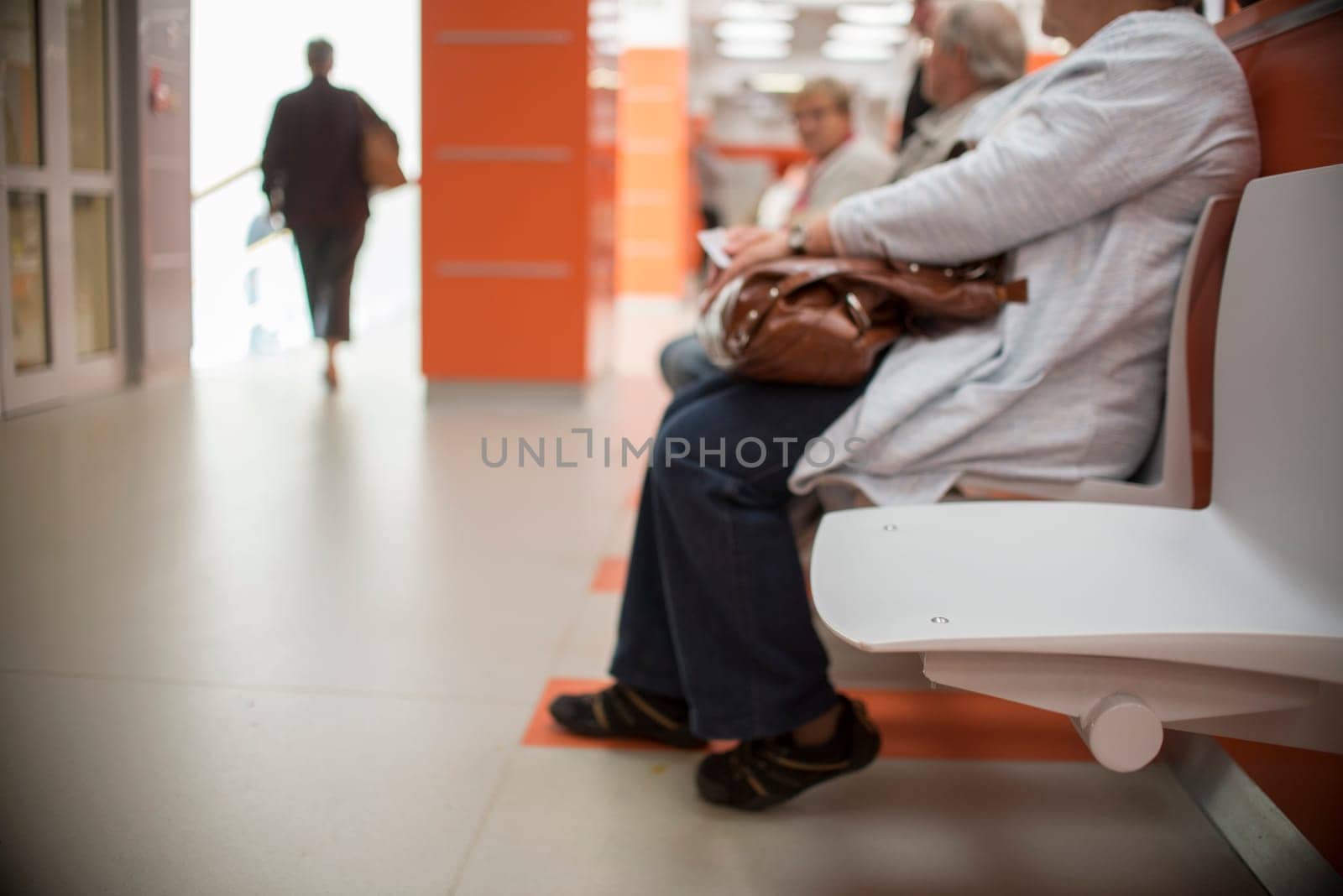 close up on patient and patient in hospital,defocused people