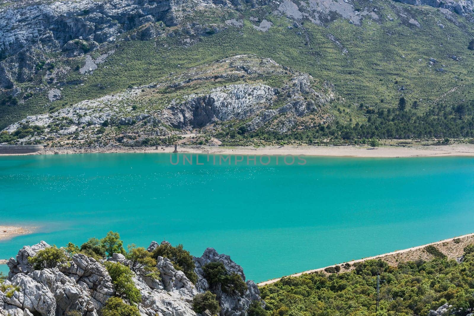 The artificial Cuber reservoir in the Sierra de Tramuntana,Mallorca,Spain...
