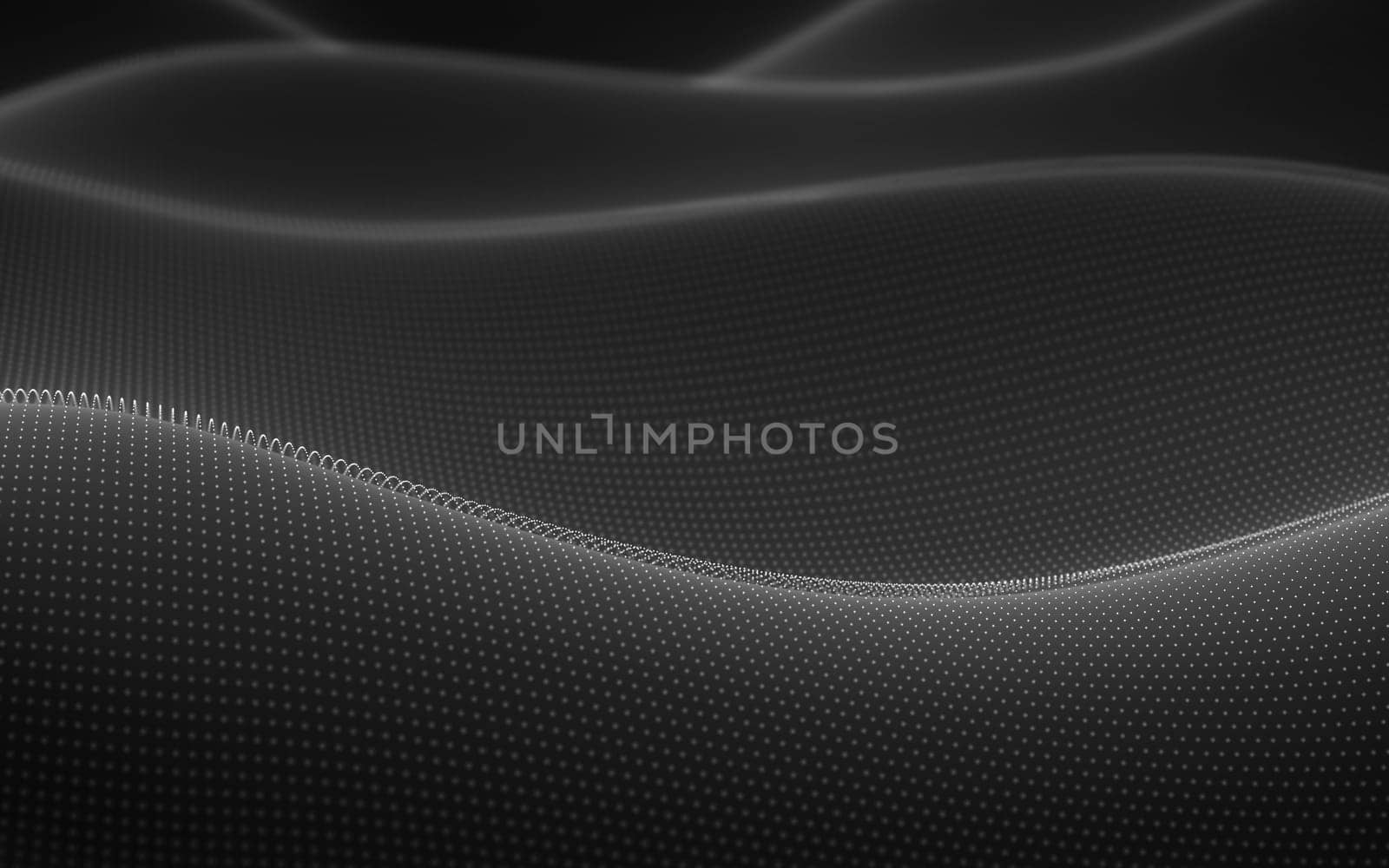 3D illustration. Points waves concept of technological abstract background.