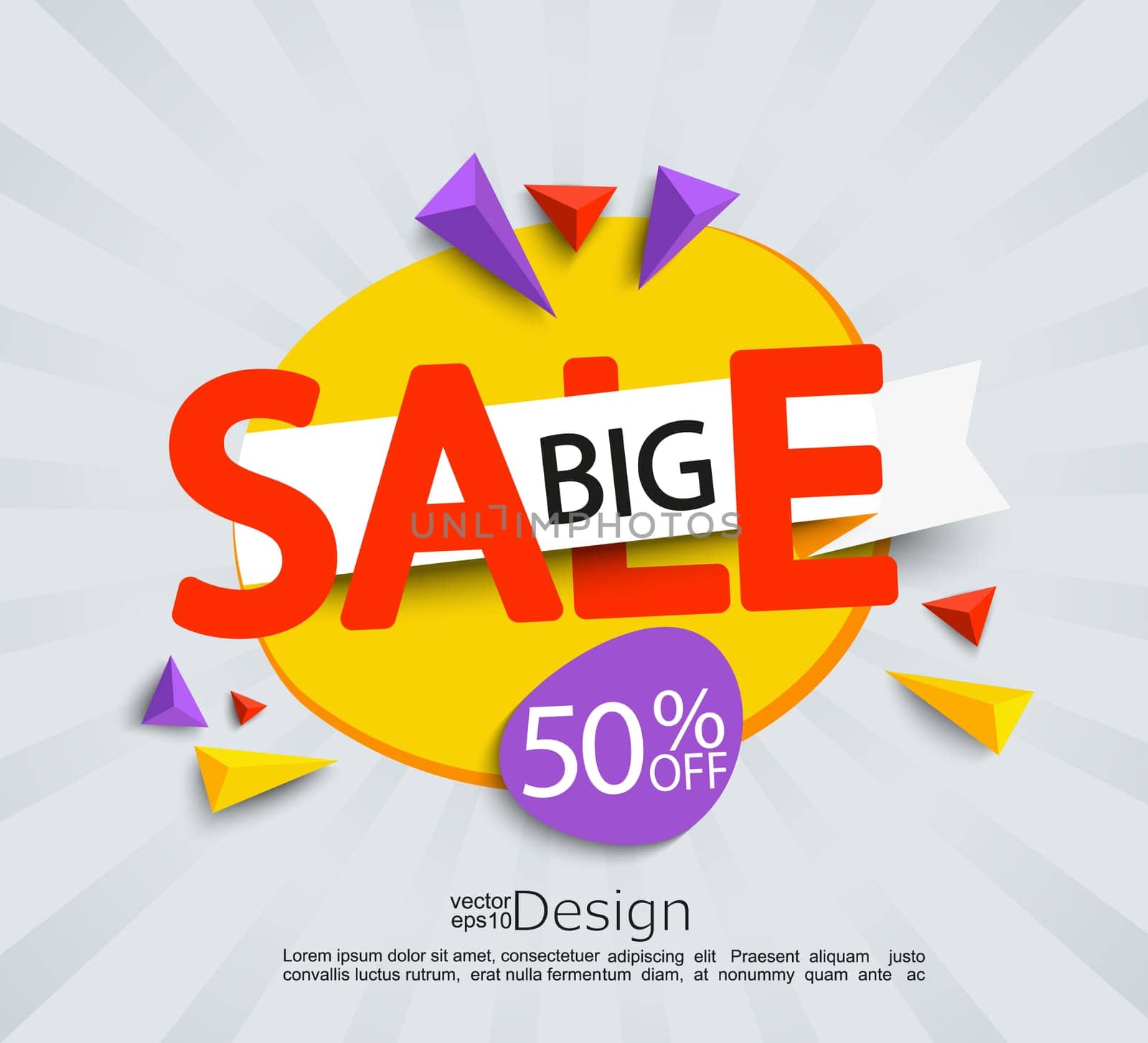 Banner for big sale. Sale and discounts. Vector illustration.
