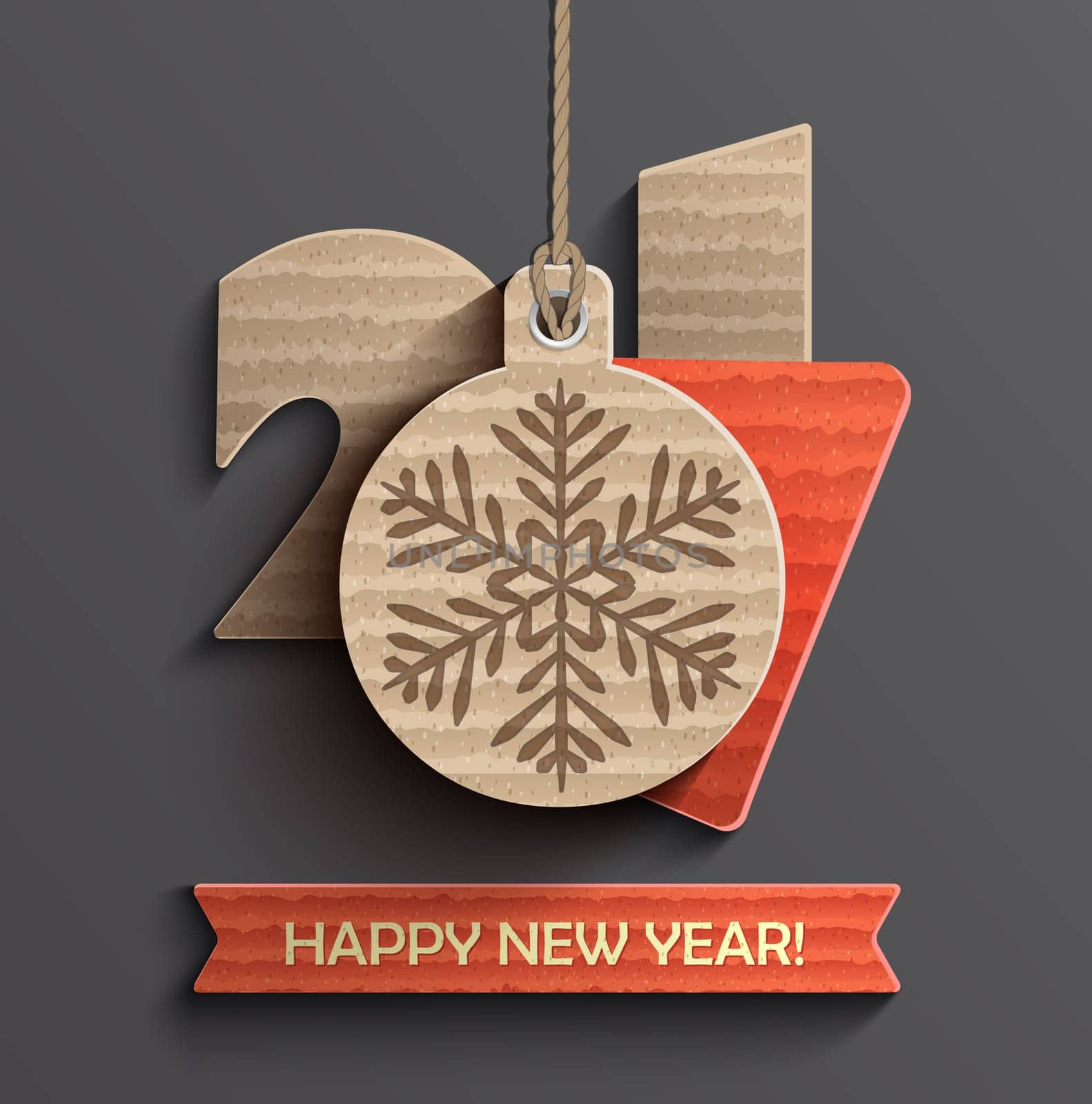 Creative happy new year 2017 design. Vector illustration