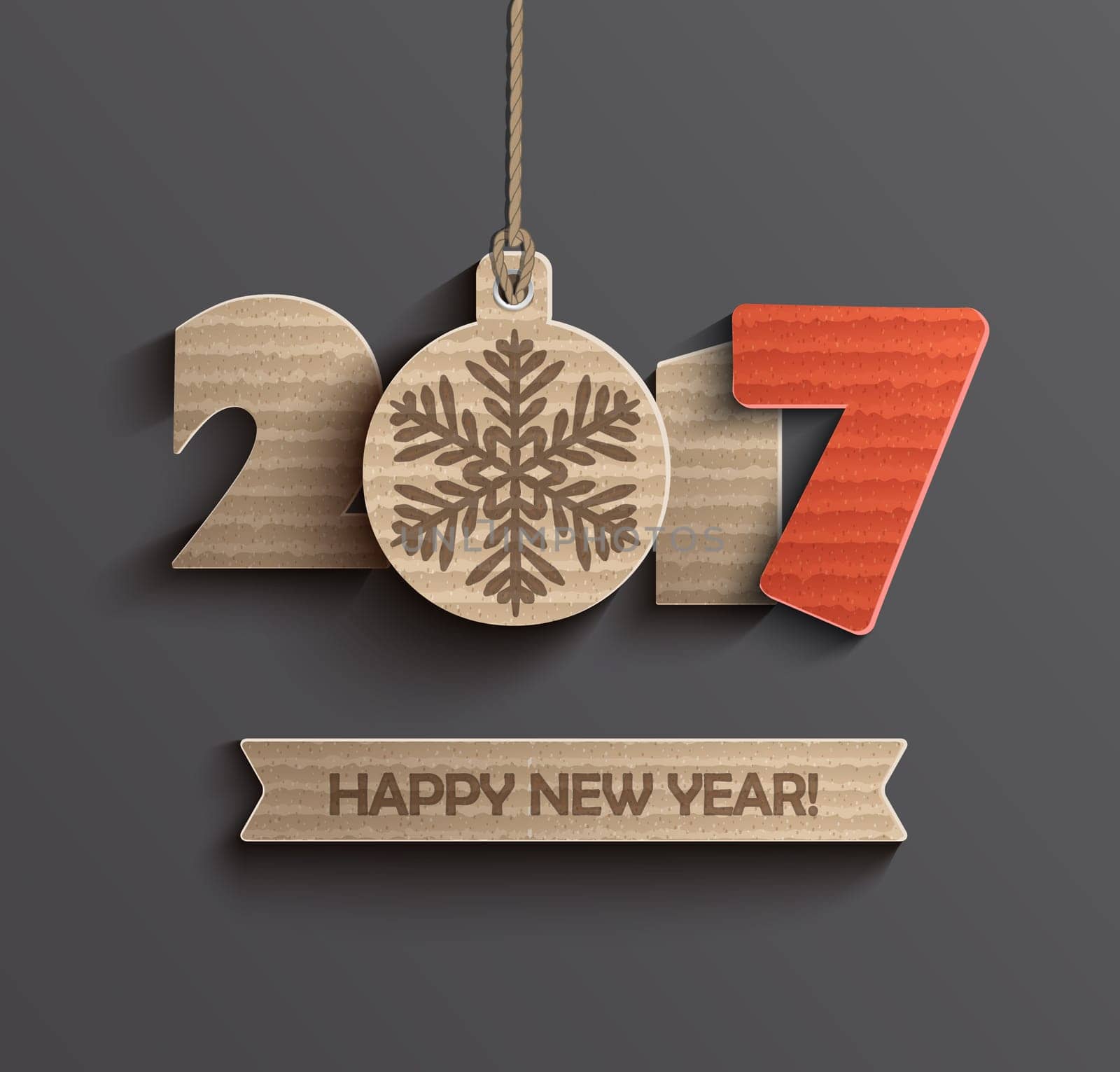 Creative happy new year 2017 design. Vector illustration.