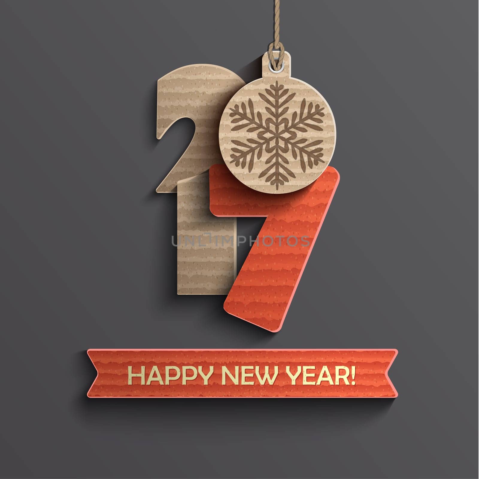 Creative happy new year 2017 design. Vector illustration.