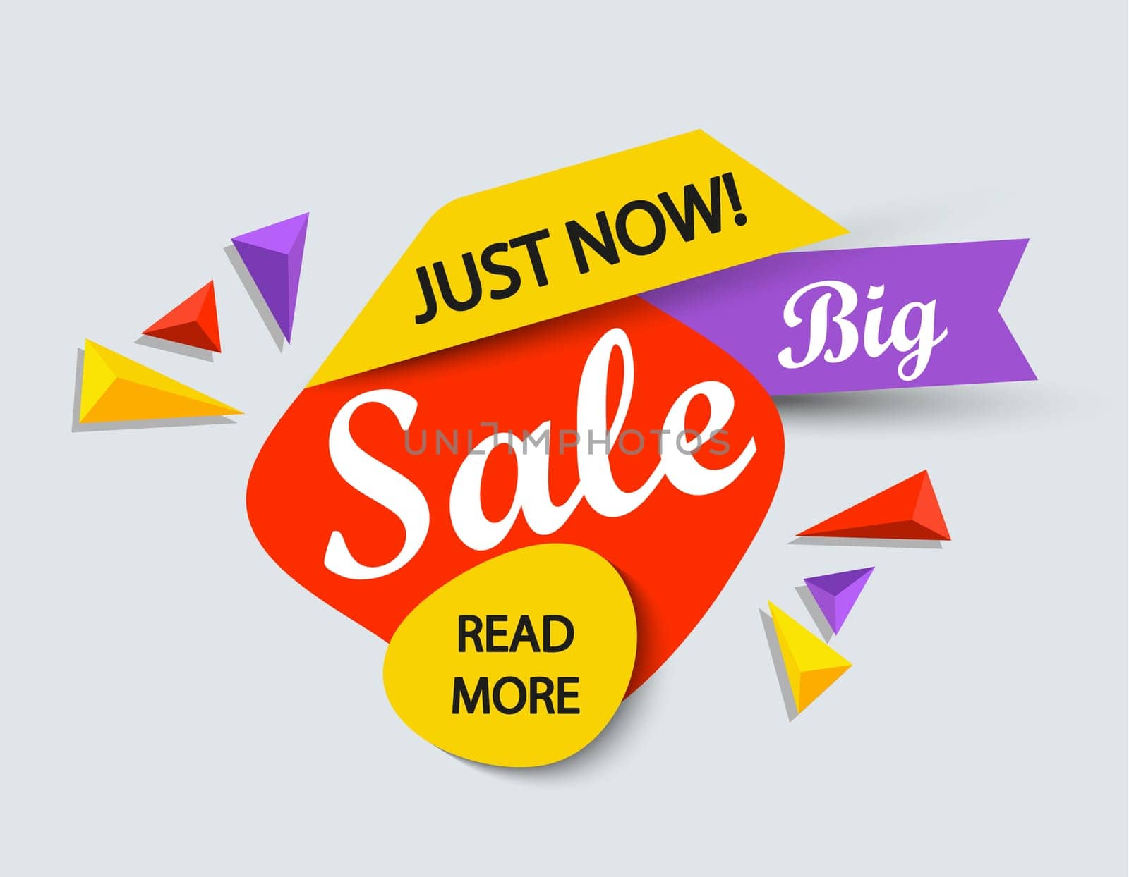 Just now sale banner. Sale and discounts. Vector illustration.