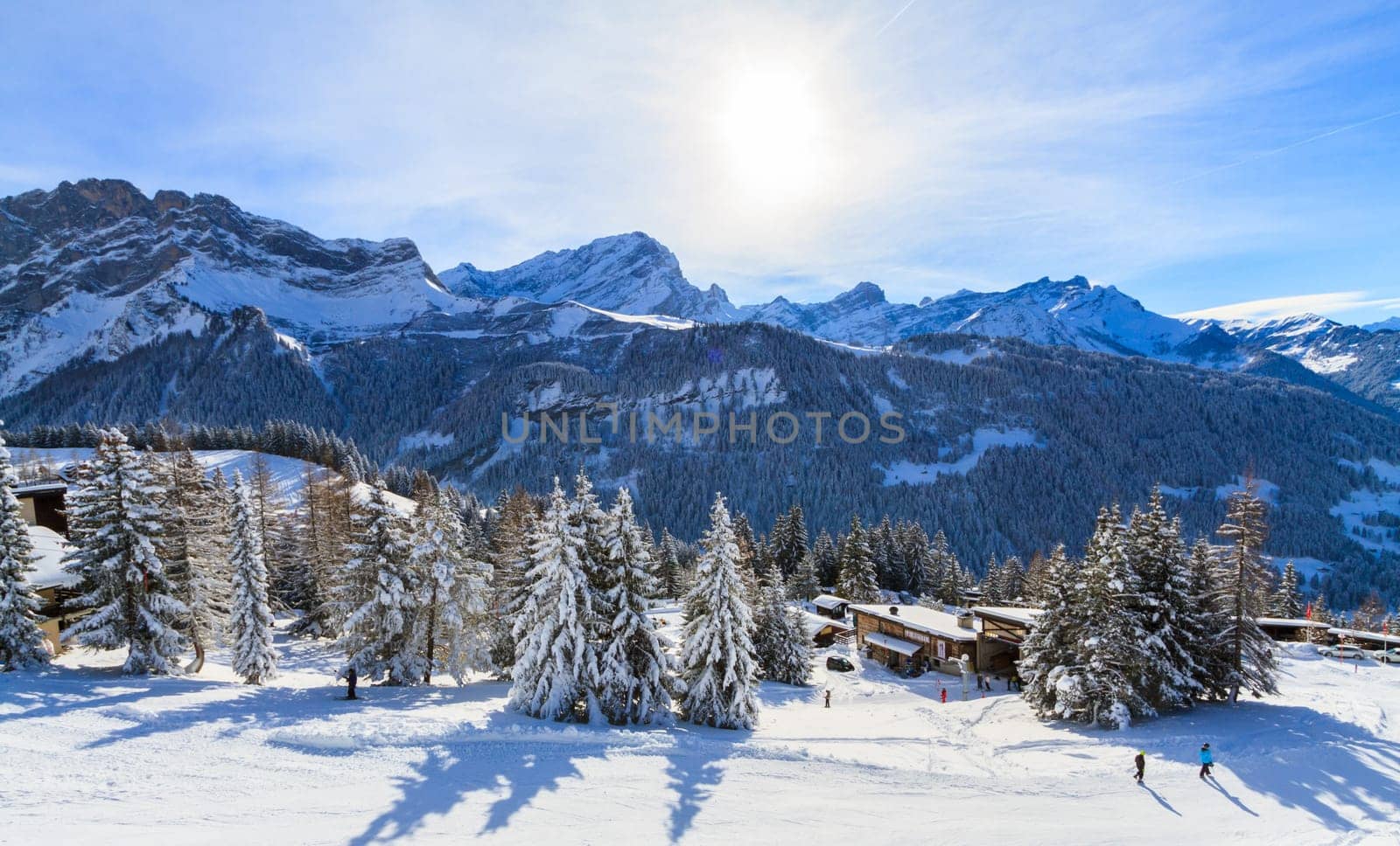 The winter landscape. Switzerland,Villars.
