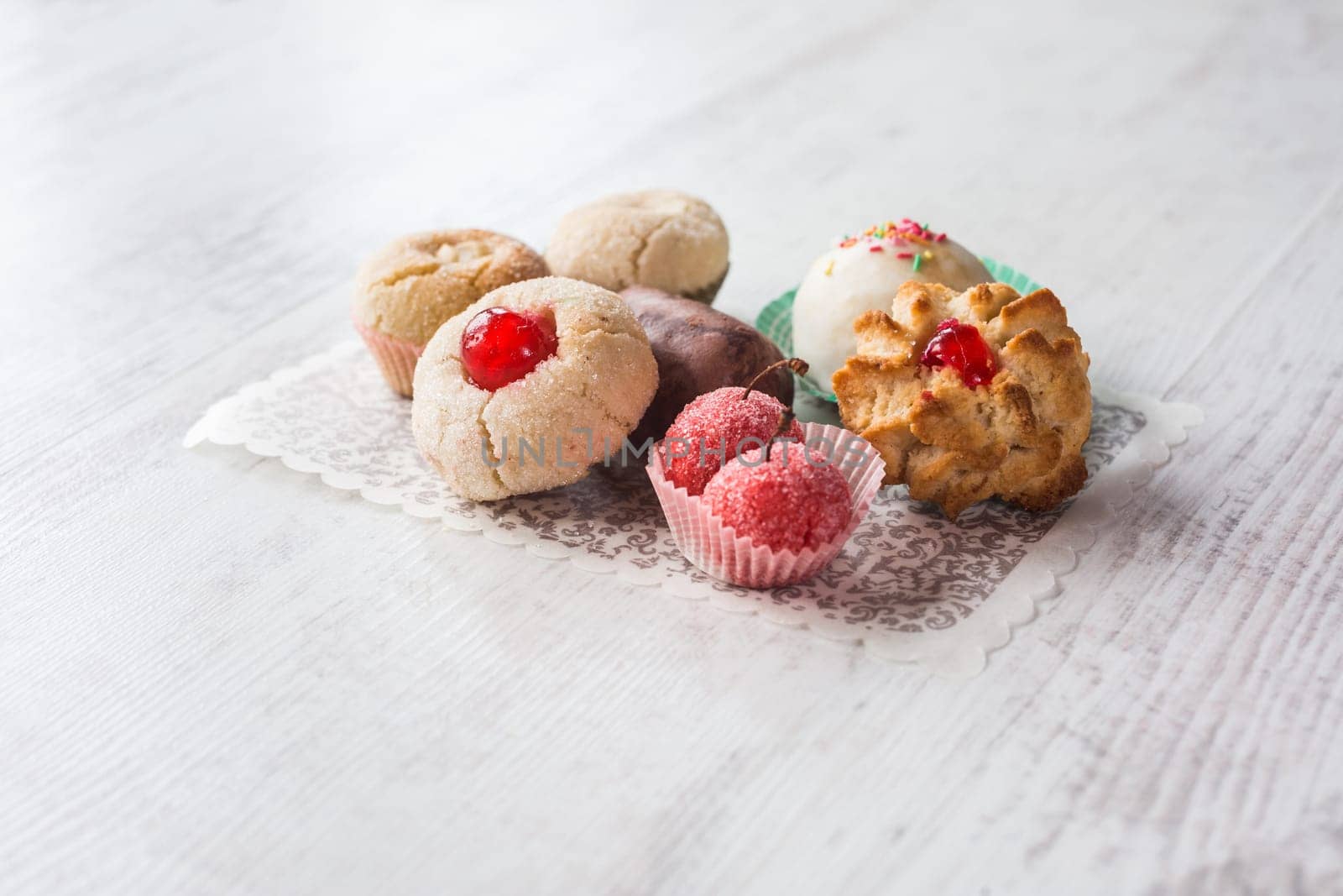 Traditional home made almond pastries from the south of Italy, Apulia region