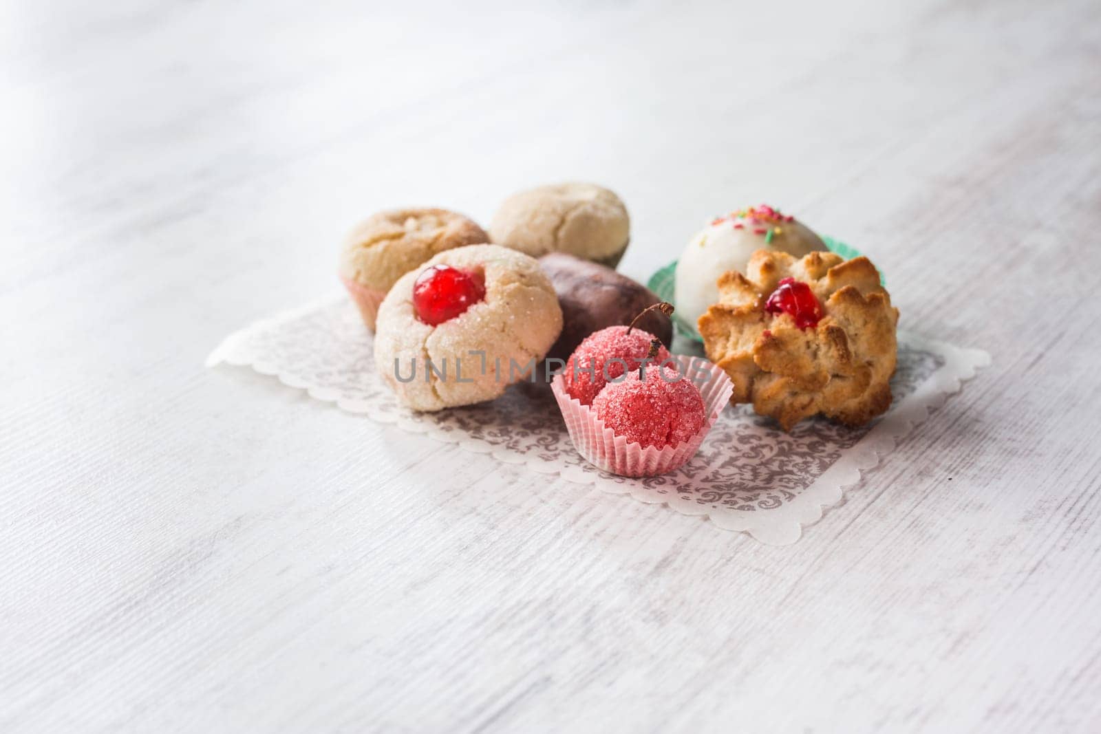 Traditional home made almond pastries from the south of Italy, Apulia region