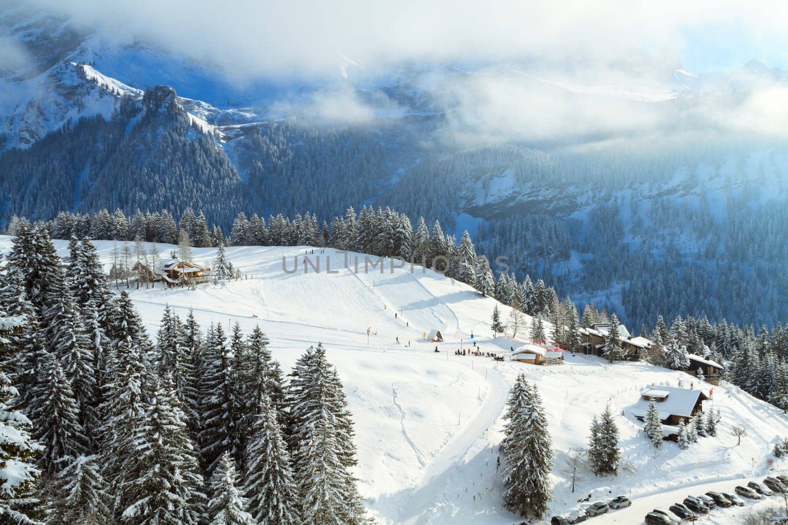 The winter landscape.