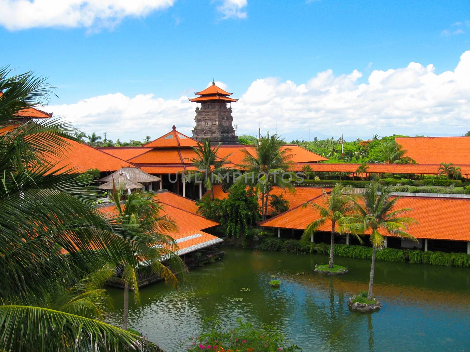 Bali, Indonesia - December 25, 2008: The Lagoon and park in Ayodya Resort