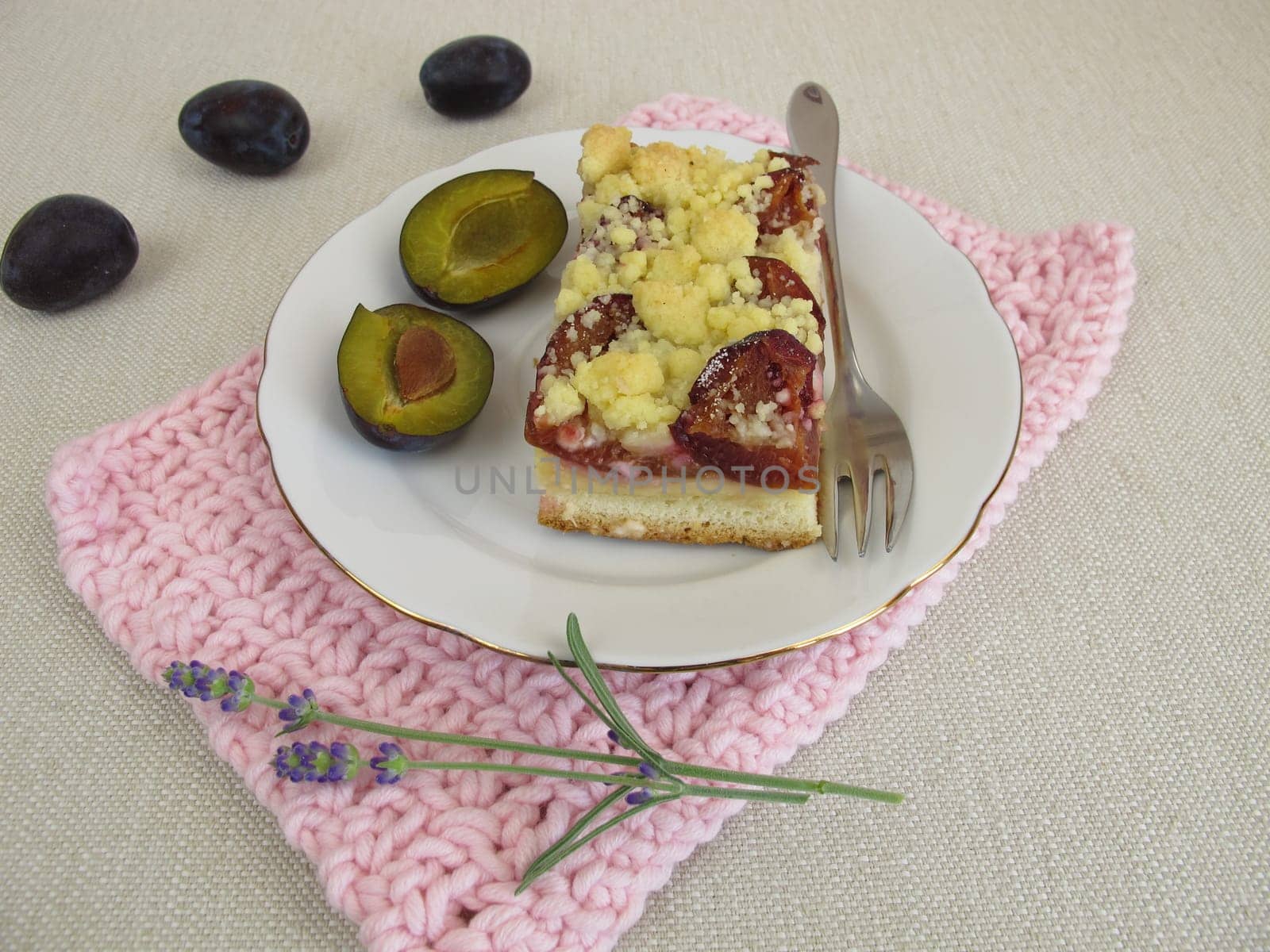 Plum cake with sprinkles