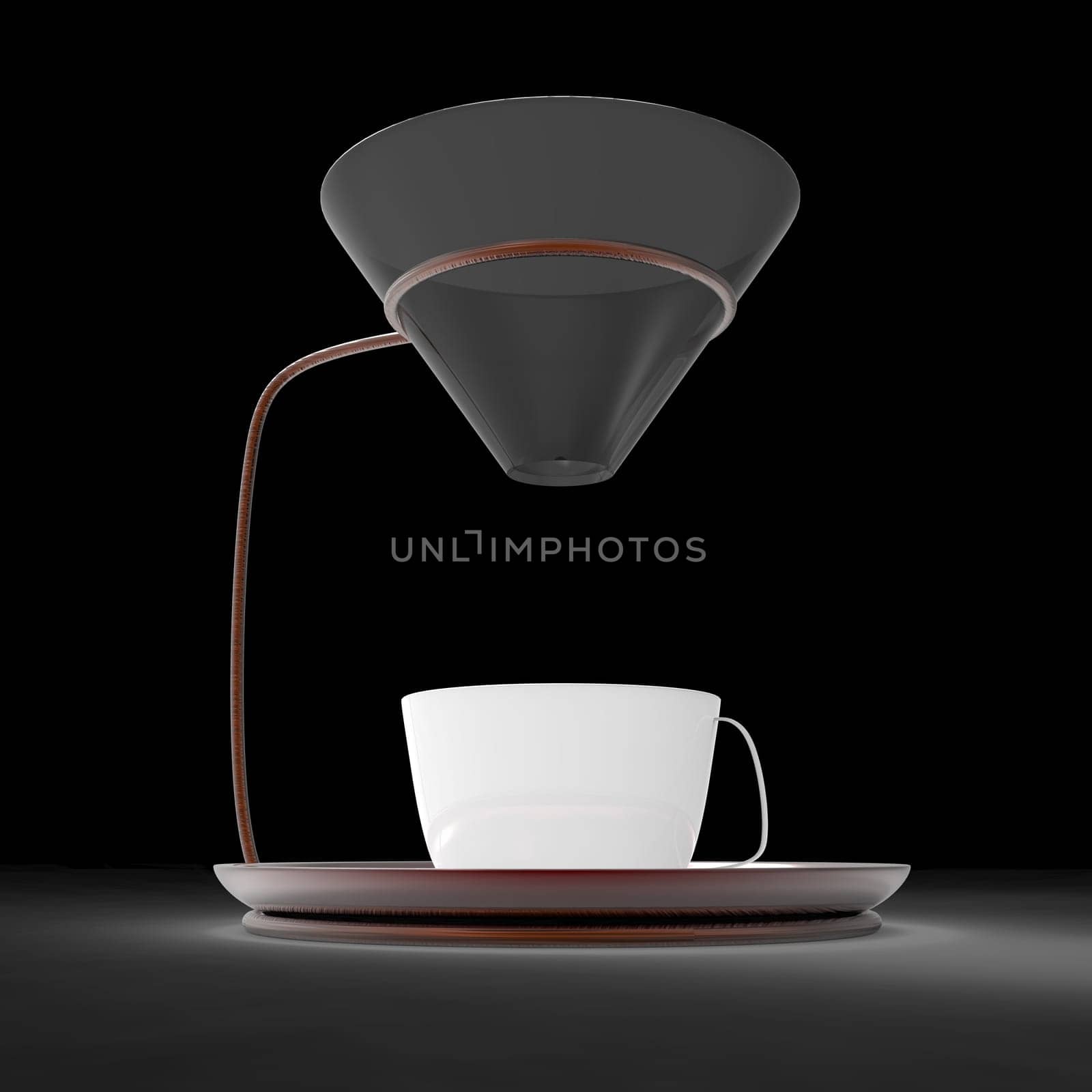 3d rendering Coffee cup and coffee beans with nice background color