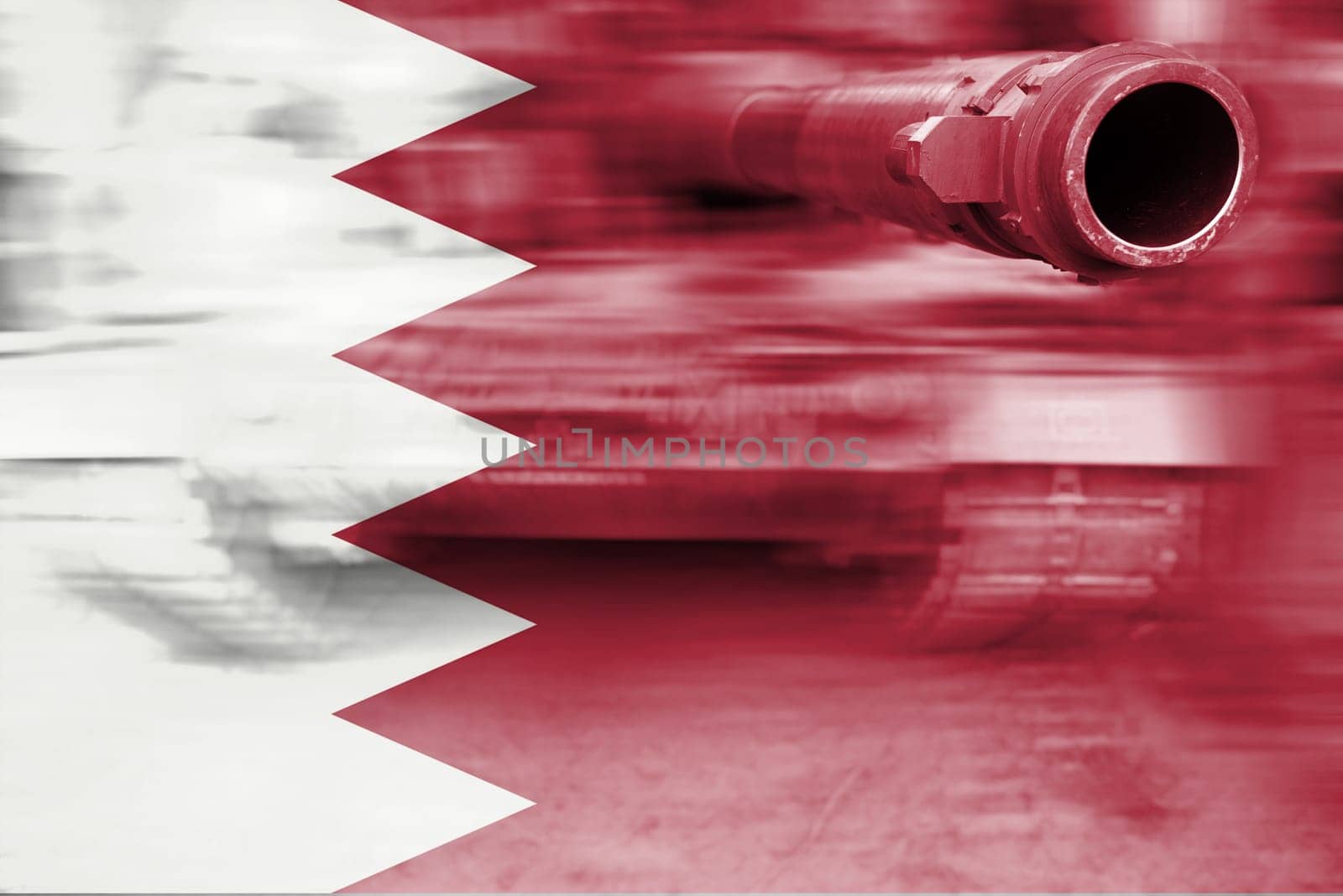 military strength theme,motion blur tank with bahrain flag