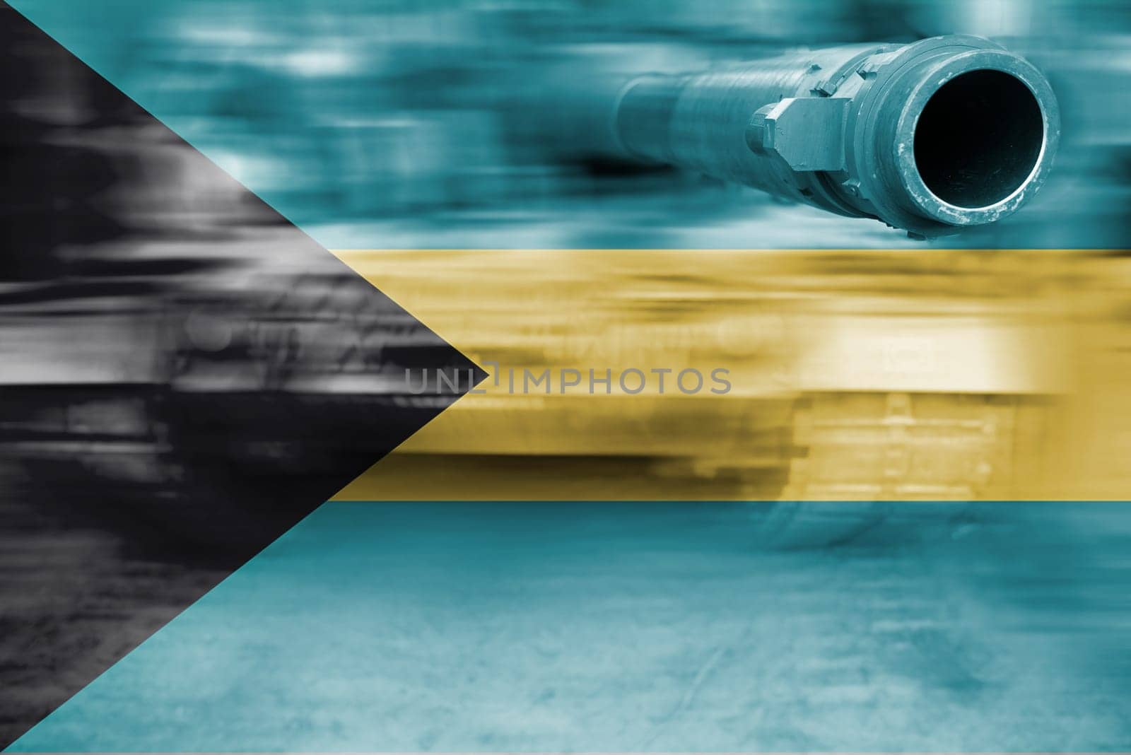 military strength theme,motion blur tank with bahamas flag