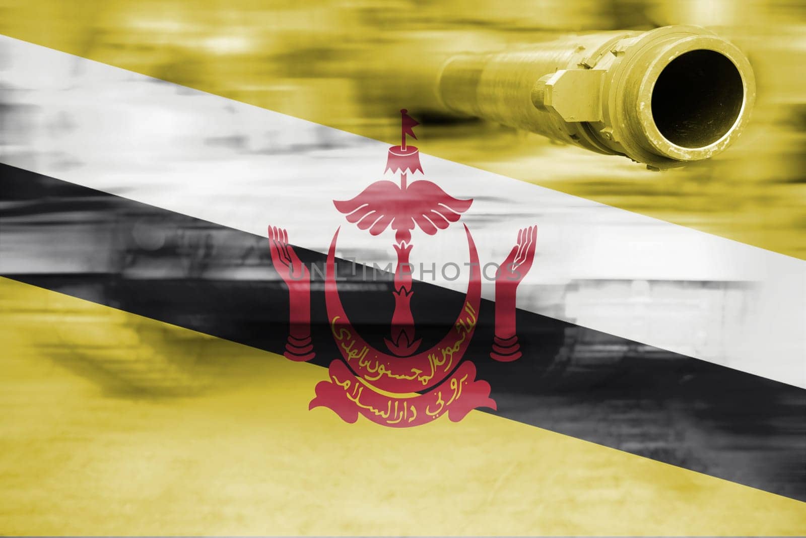 military strength theme,motion blur tank with brunei darussalam flag