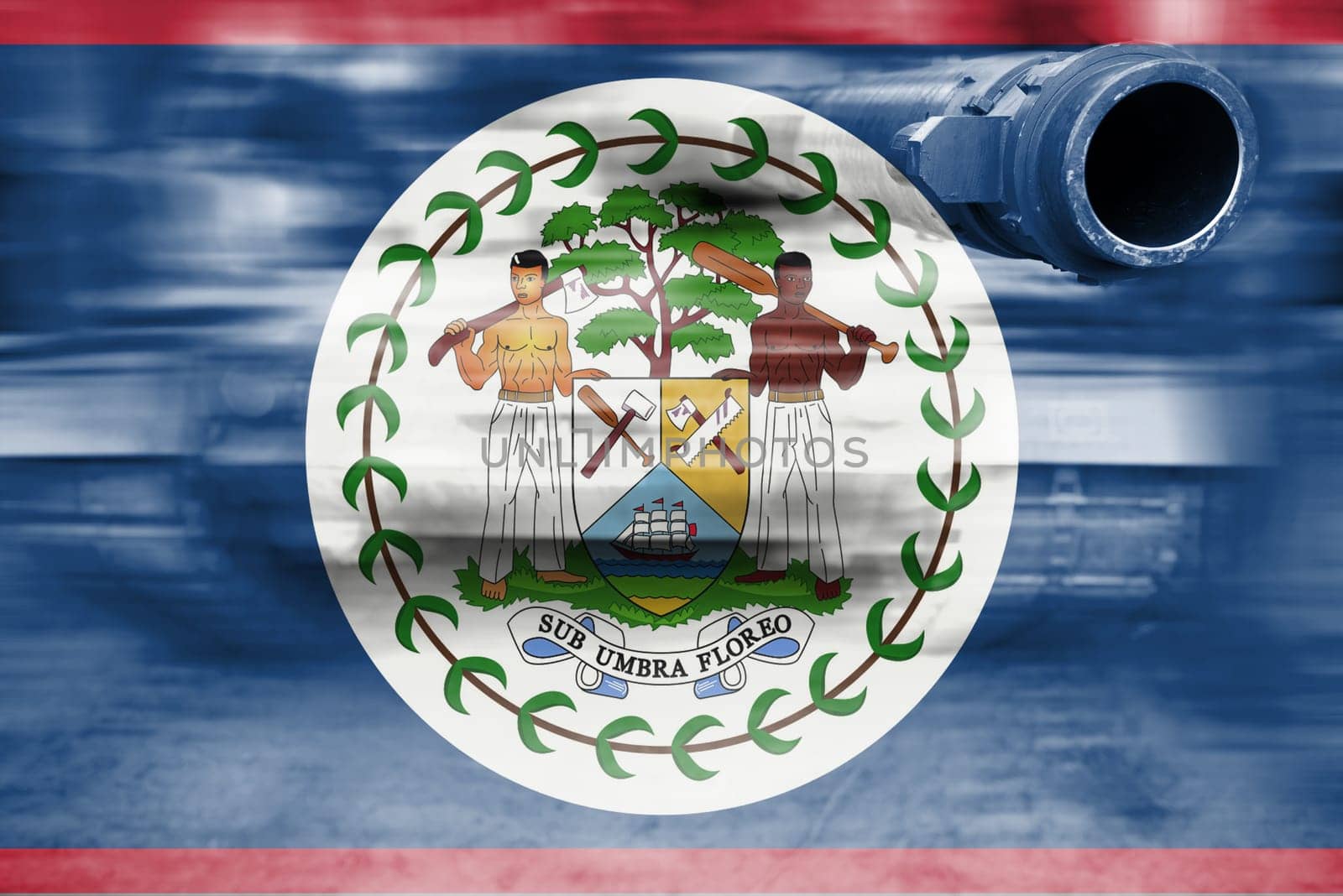 military strength theme,motion blur tank with belize flag