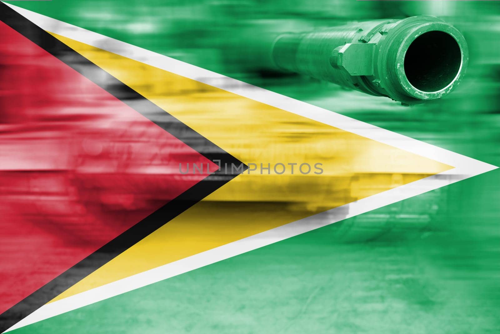 military strength theme,motion blur tank with guyana flag