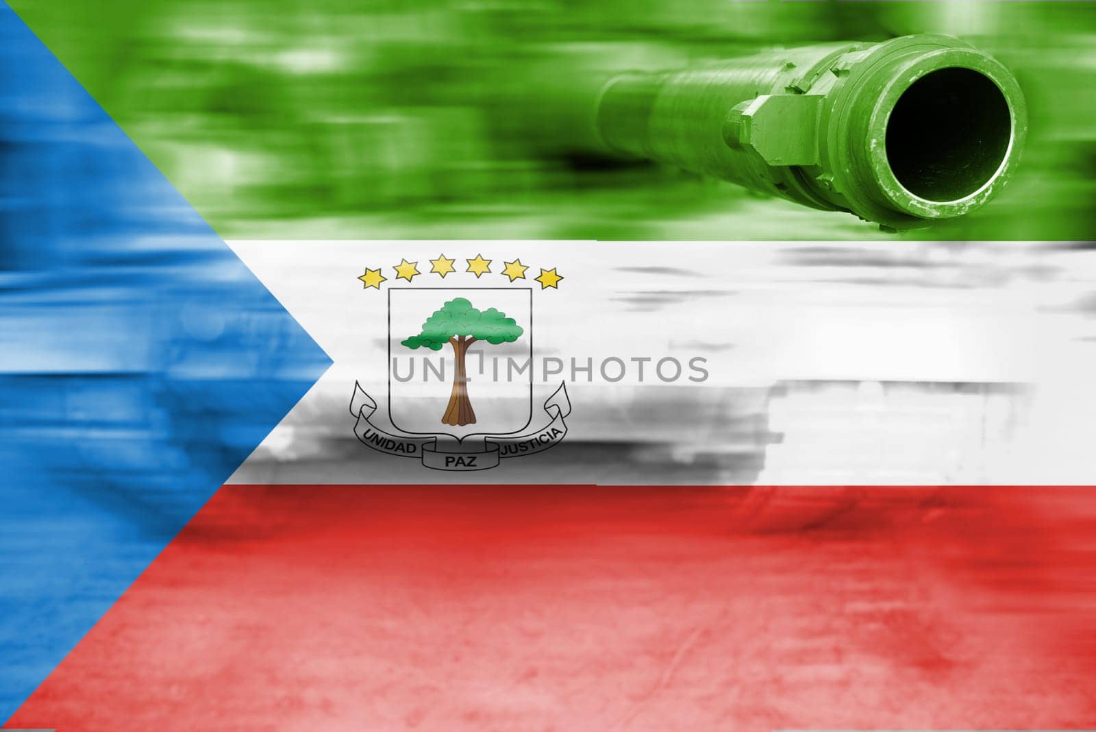 military strength theme,motion blur tank with equatorial guinea flag