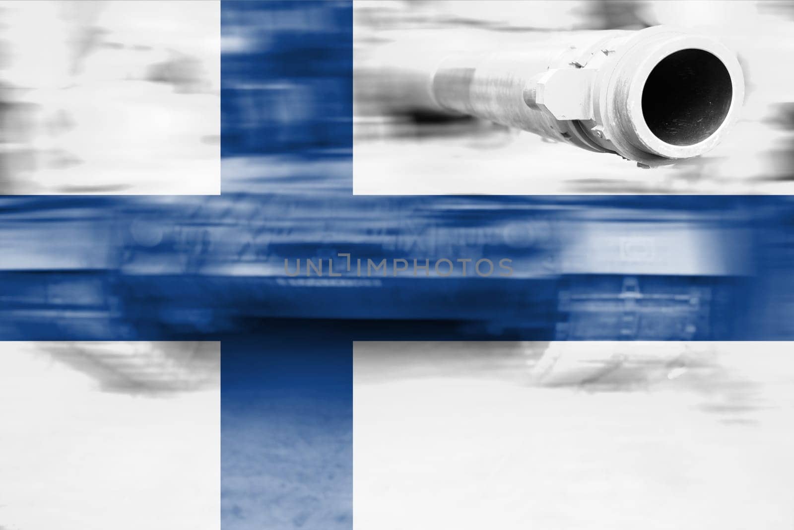 military strength theme,motion blur tank with finland flag