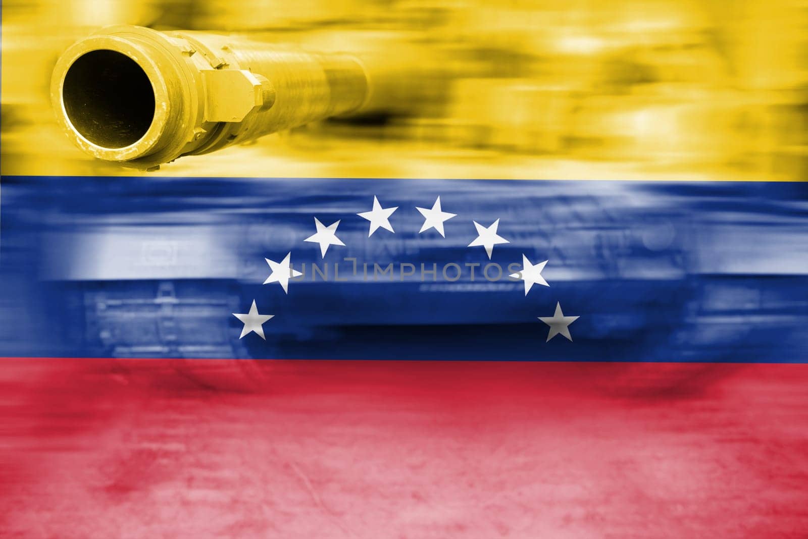 military strength theme,motion blur tank with venezuela flag