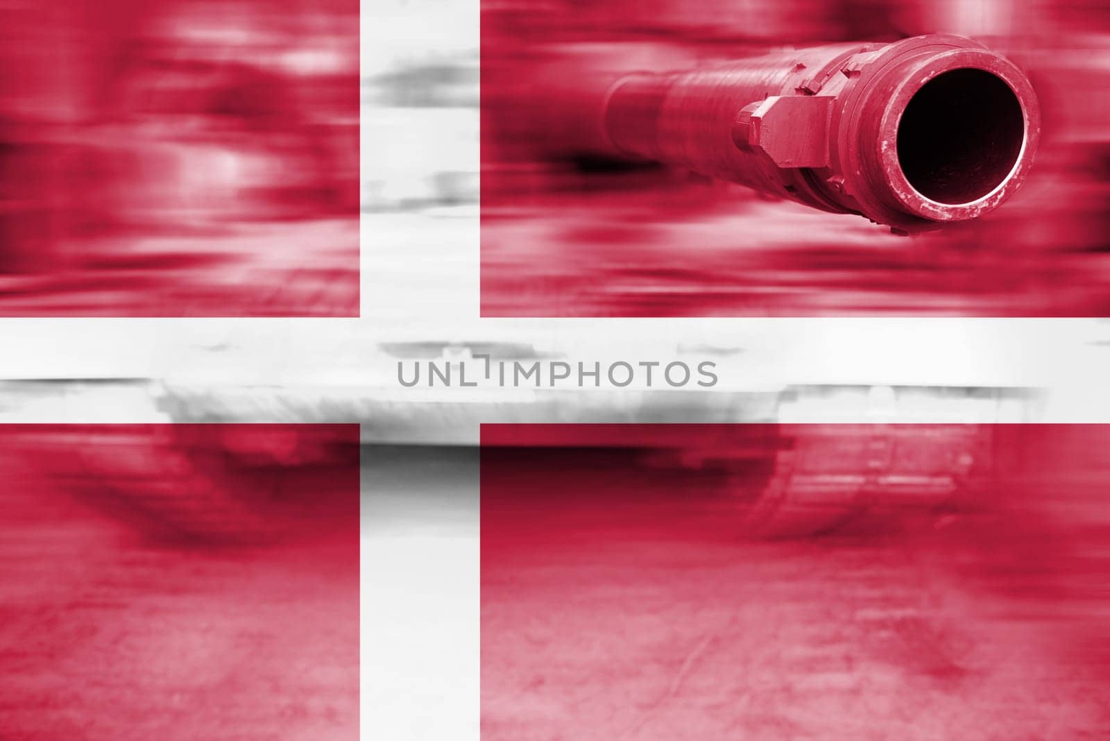 military strength theme,motion blur tank with denmark flag