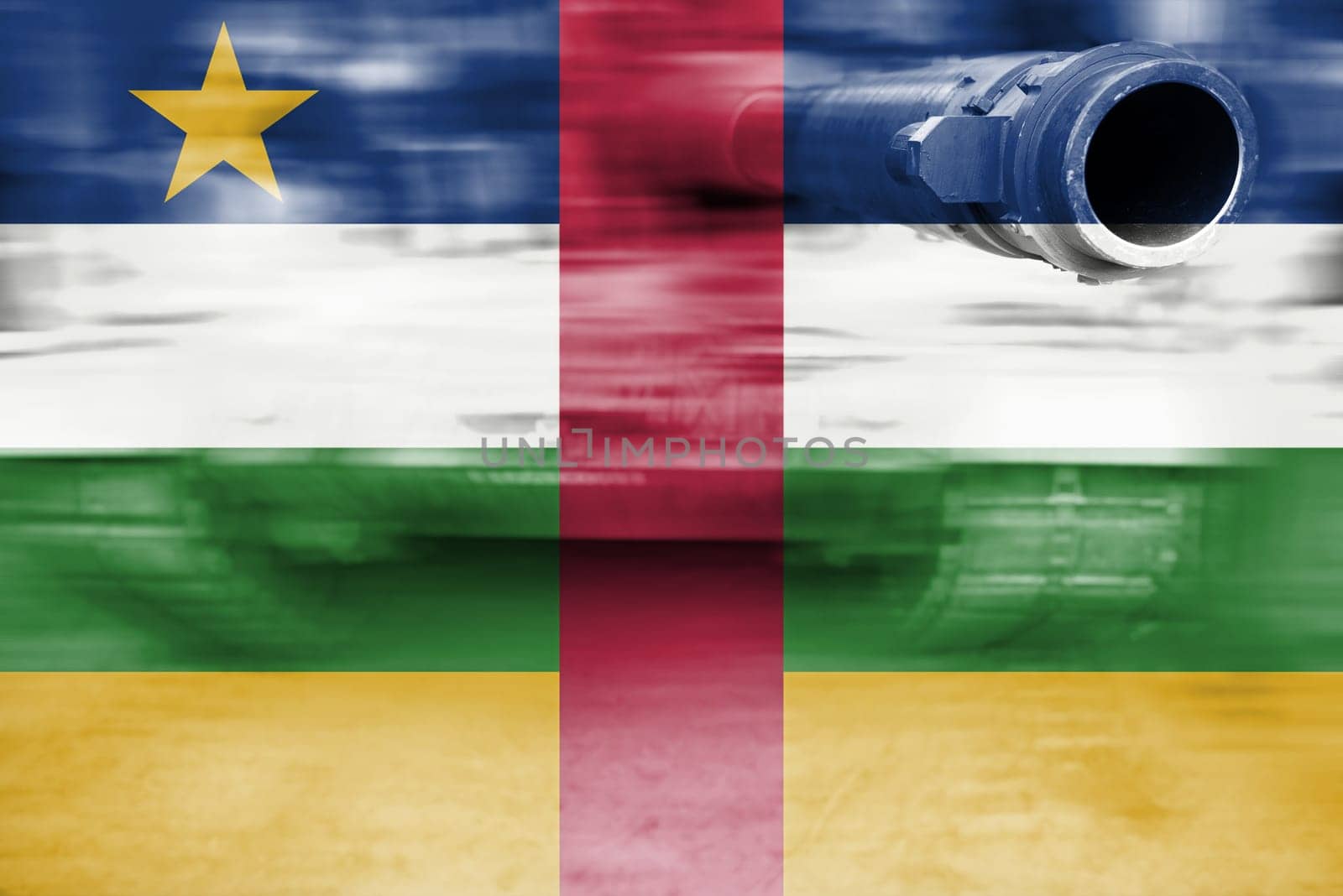 military strength theme,motion blur tank with central african rep flag