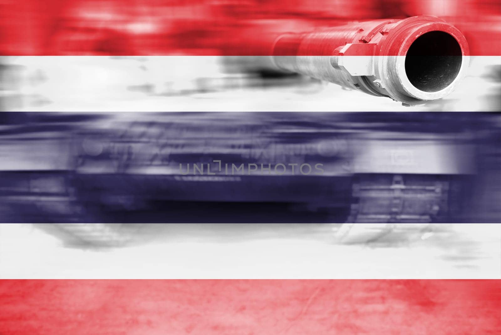 military strength theme,motion blur tank with thailand flag