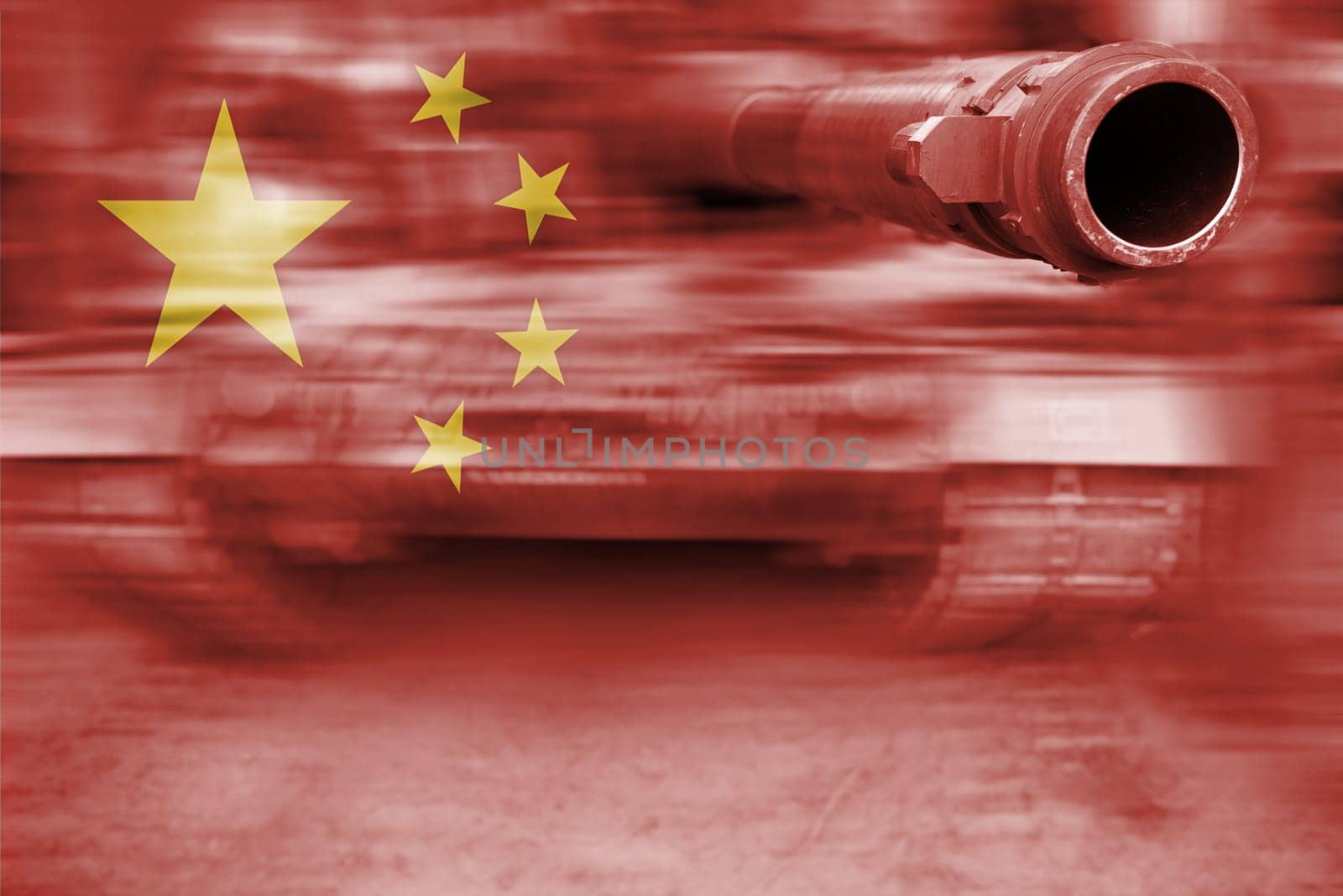 military strength theme,motion blur tank with china flag
