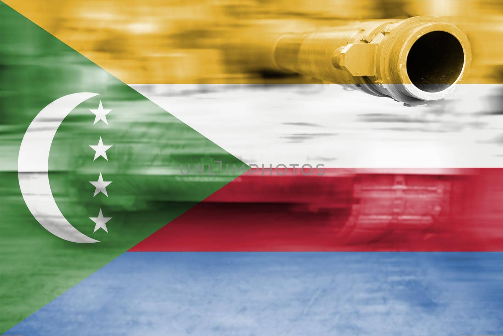 military strength theme,motion blur tank with comoros flag