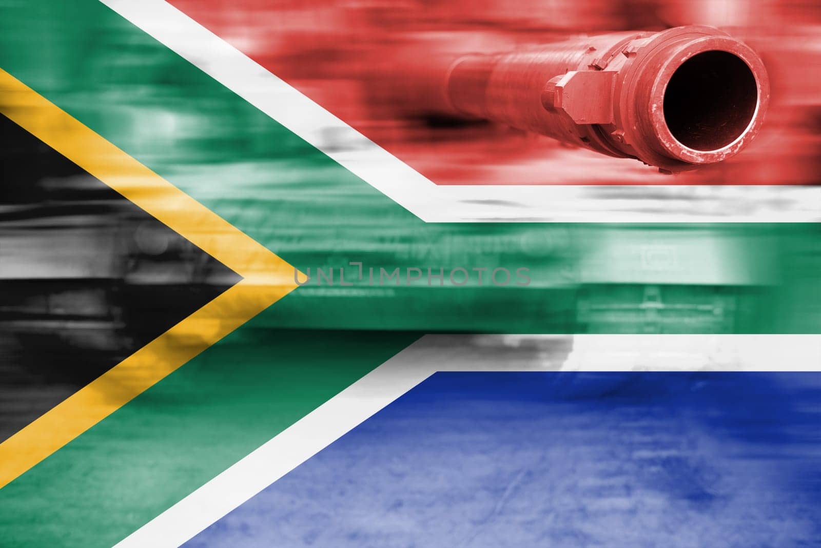 military strength theme,motion blur tank with south africa flag